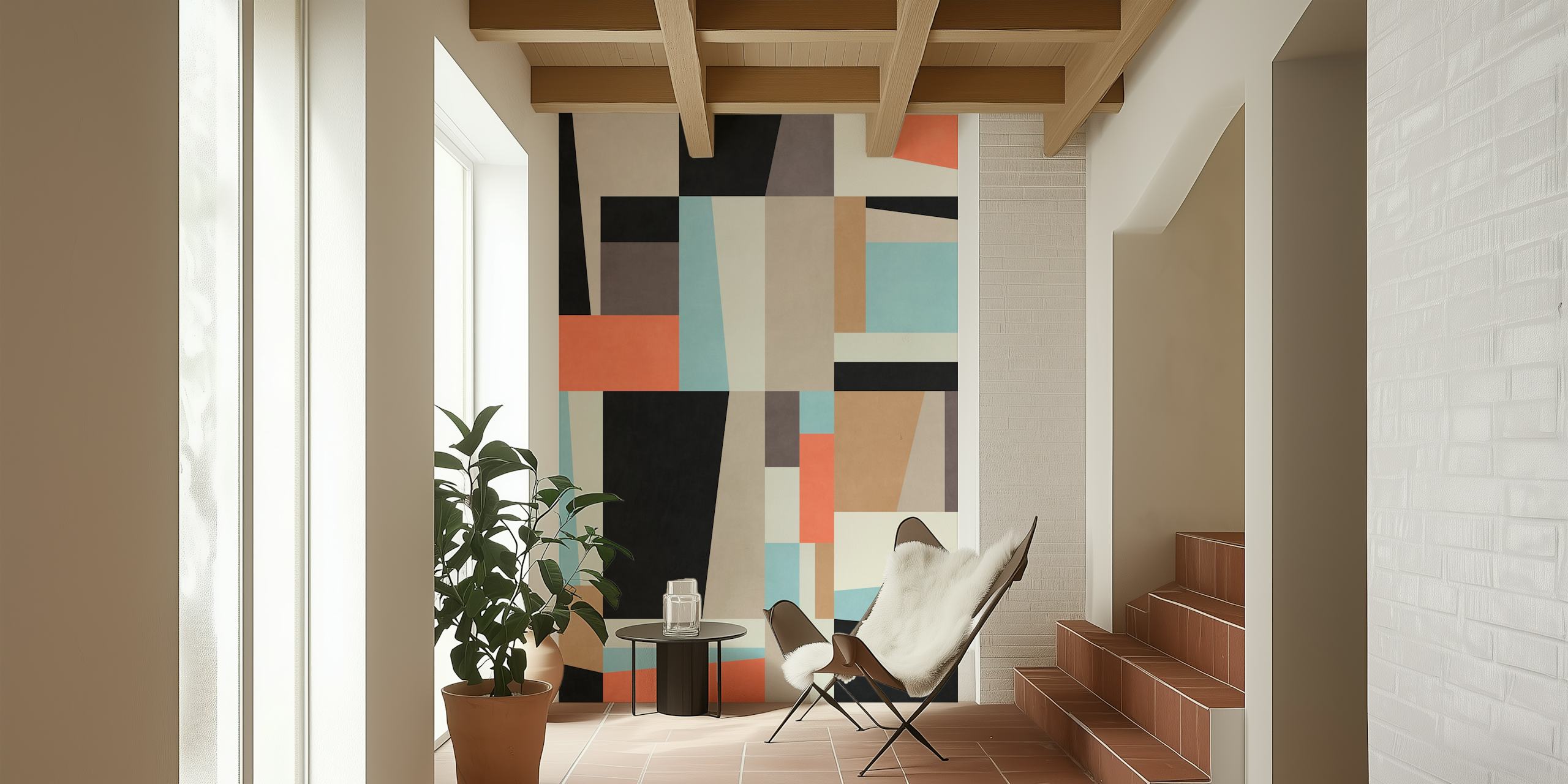 Tapeta Geometric Construction 3 v moderním pokoji