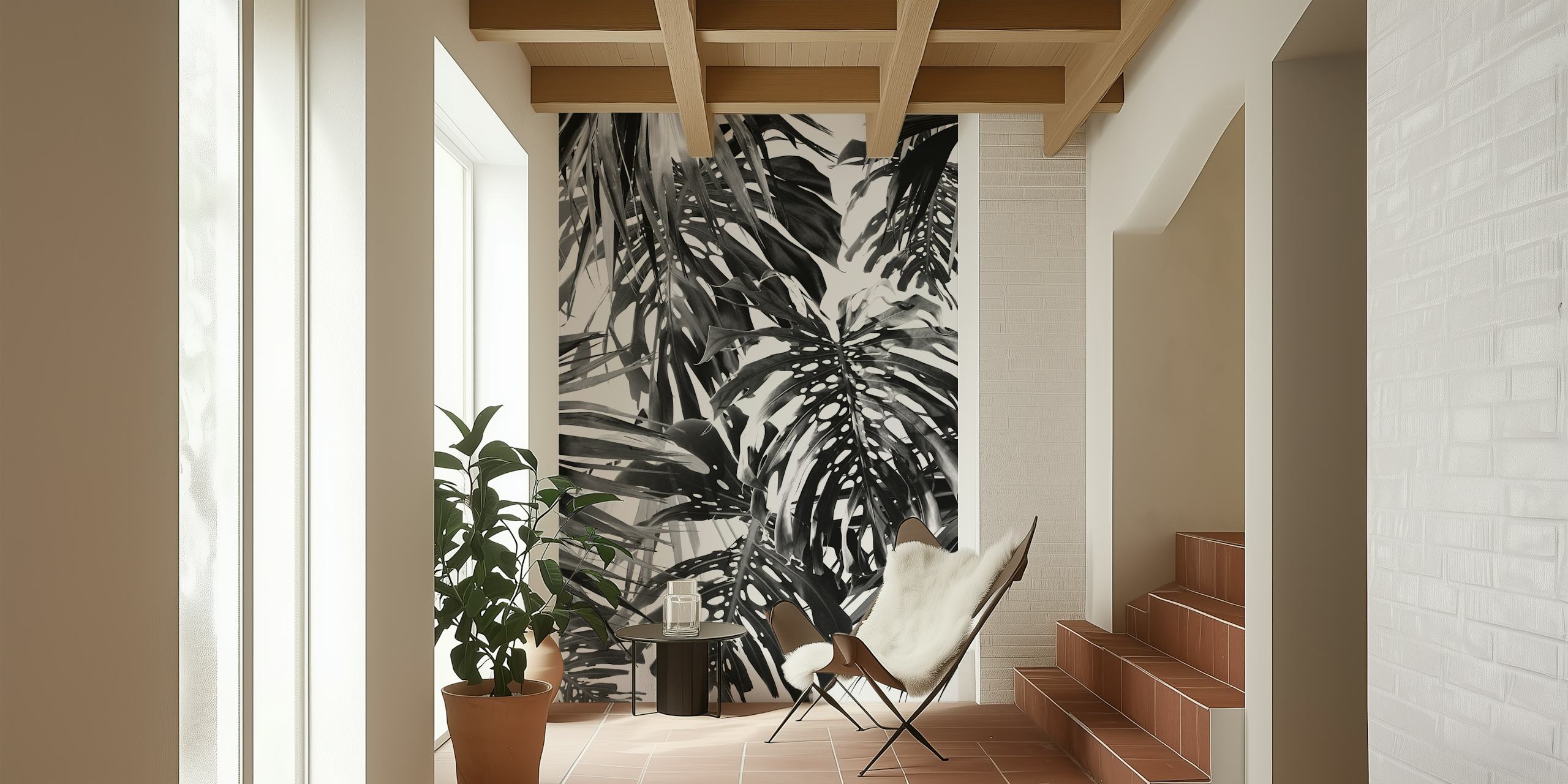 Vivid Tropical Jungle 2 ταπετσαρία σε ένα δωμάτιο