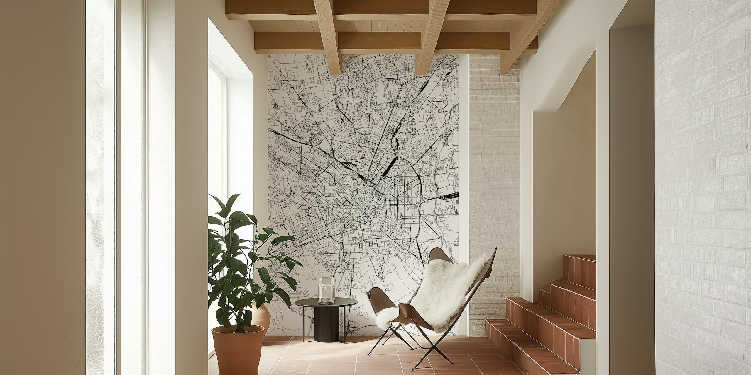 Milan Map Portrait tapet i et rum