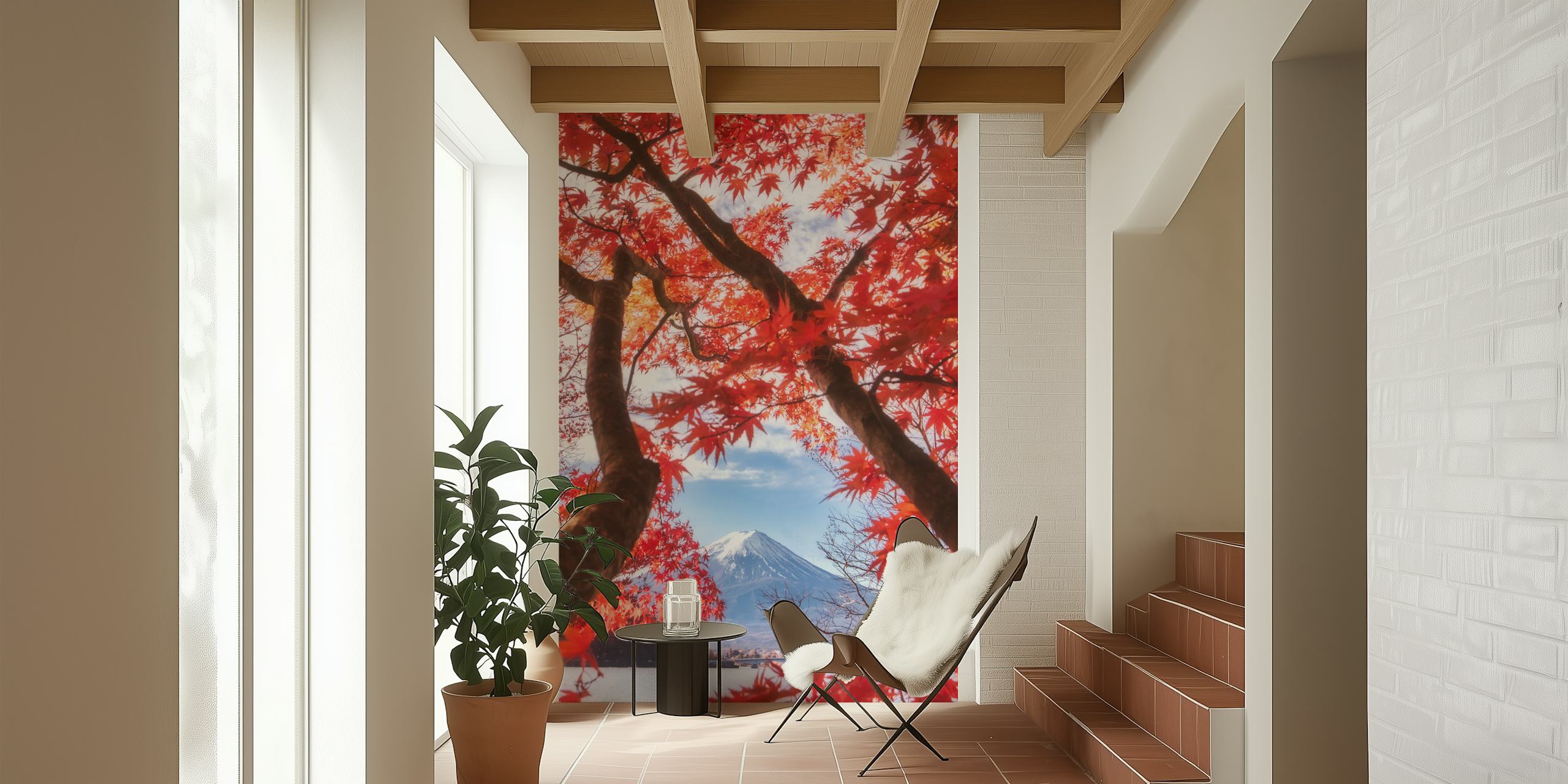 Mt. Fuji circondato da foglie autunnali