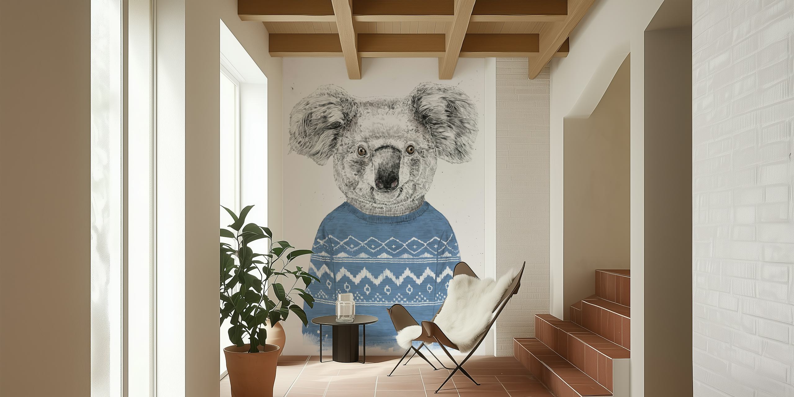 Winter koala wallpaper design
