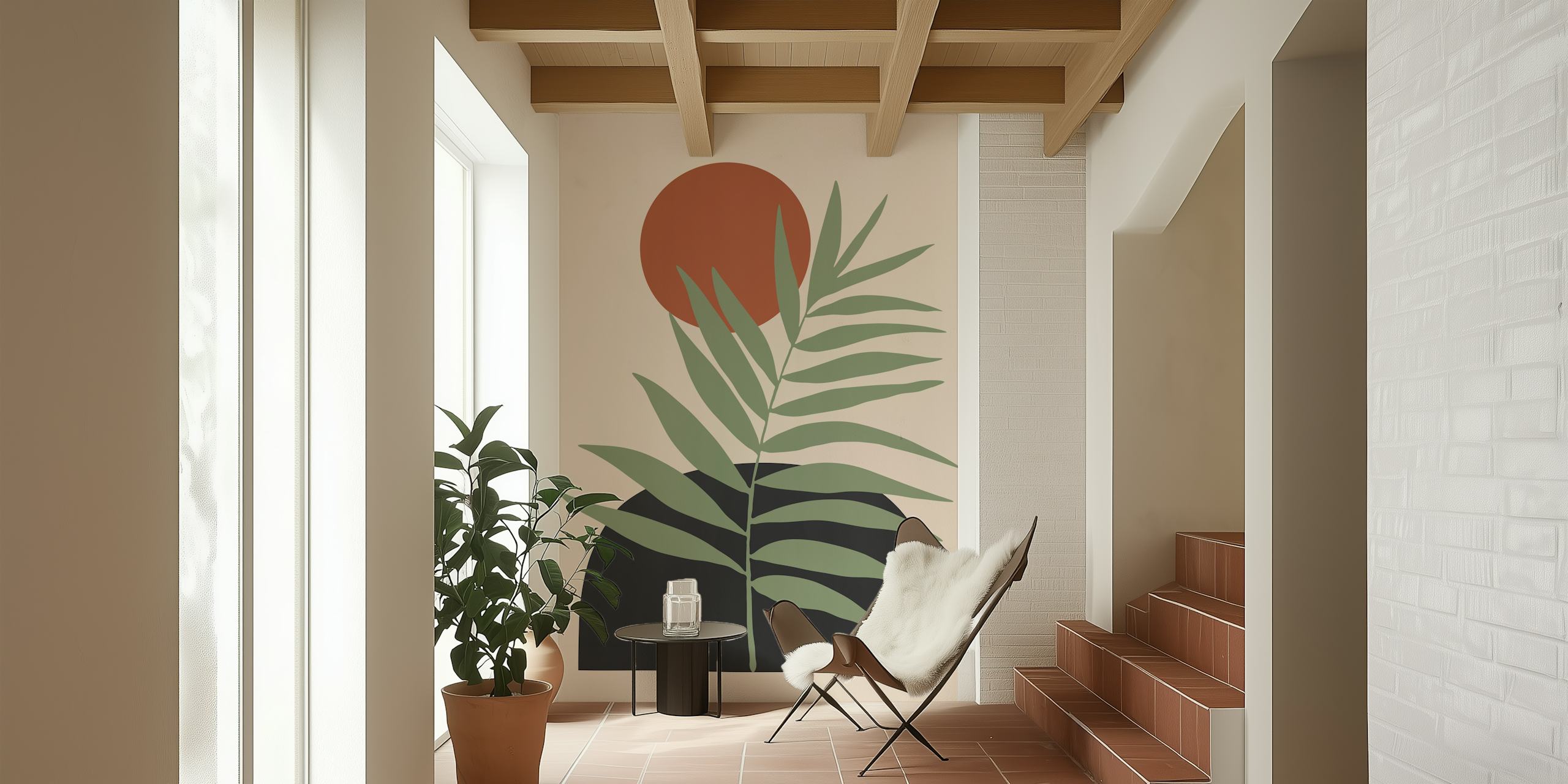 Organic nature IX wallpaper design in room