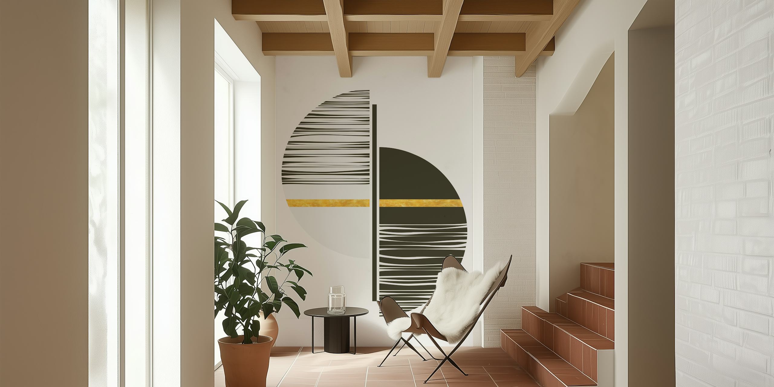 Abstract wallpaper design in a modern setting