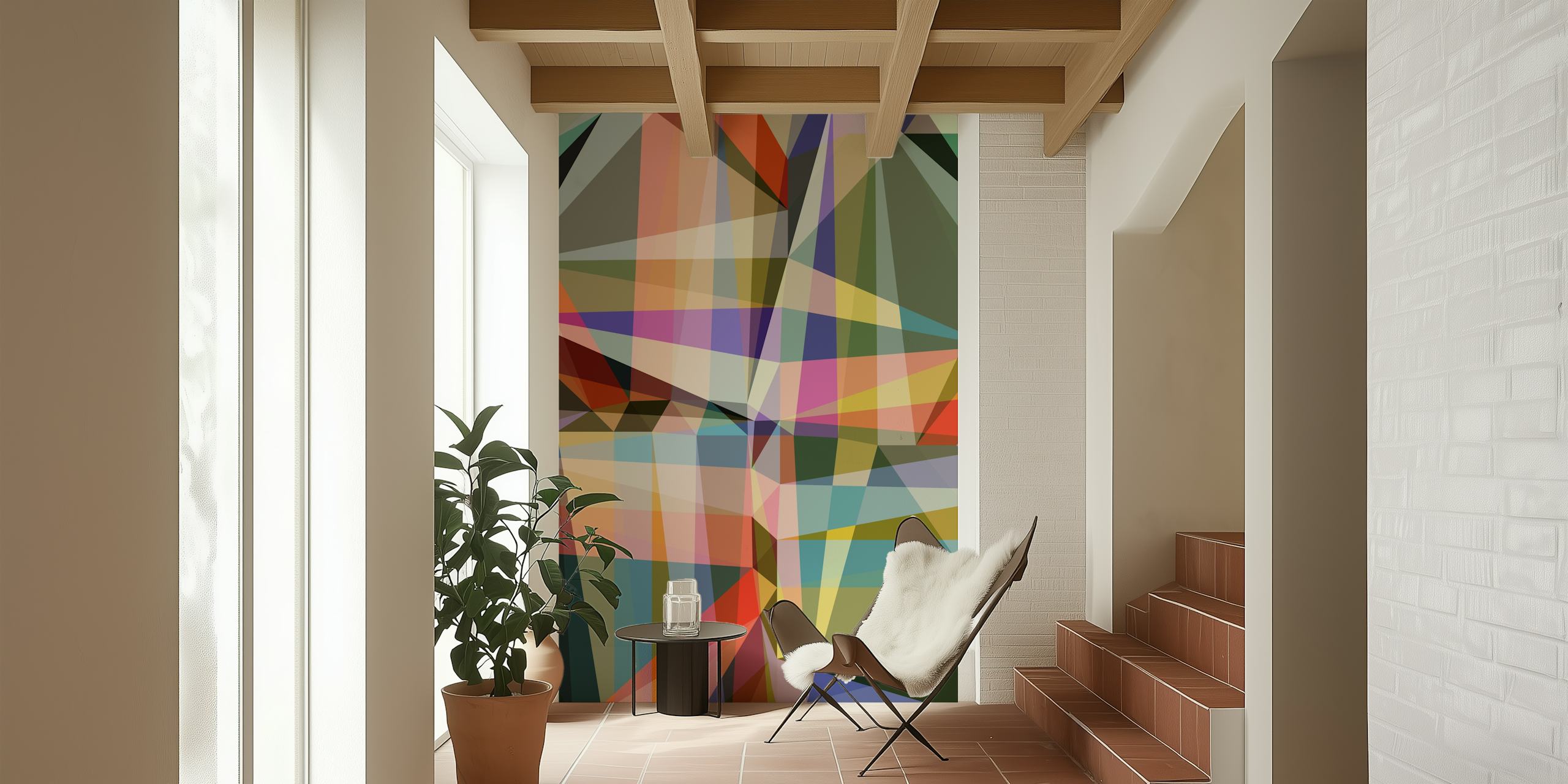 Colorful Abstract Composition wallpaper in room