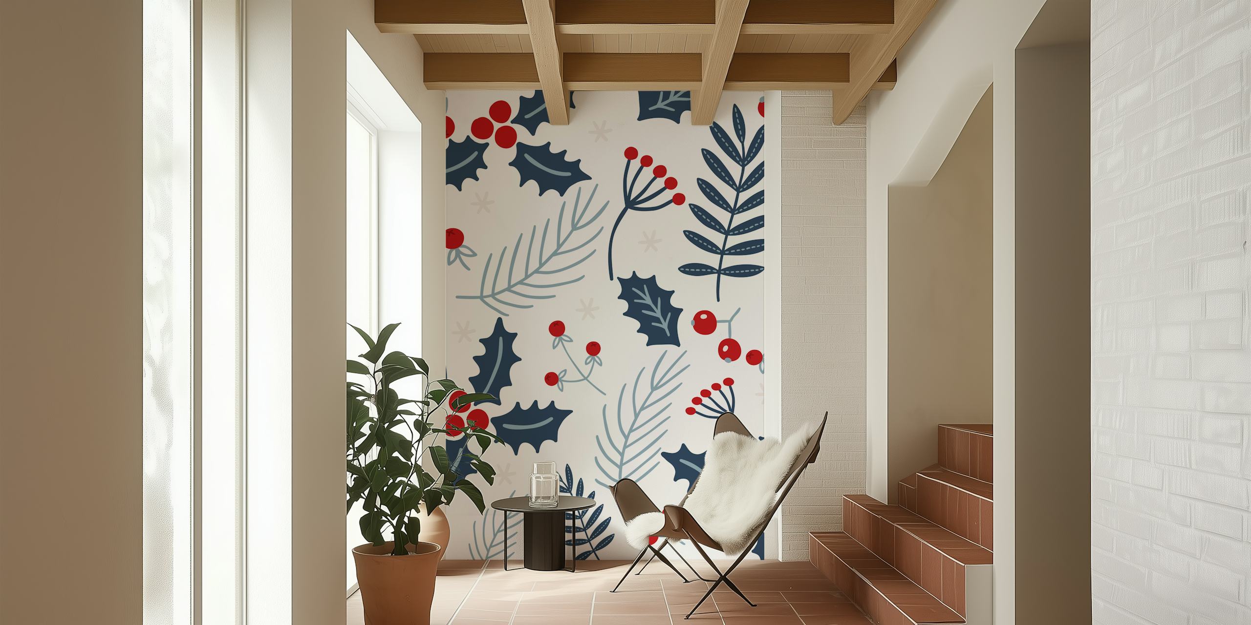 Design tapety Holly And Winter Berries