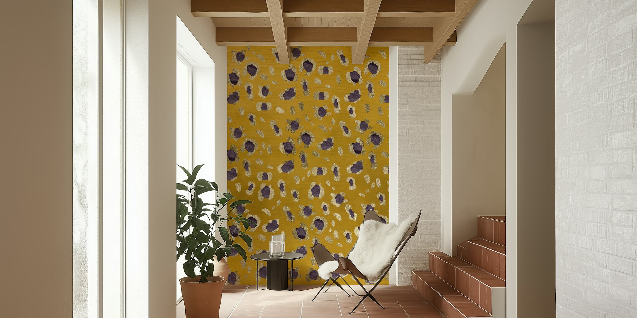 Leopard animal print Tapete in einem Raum