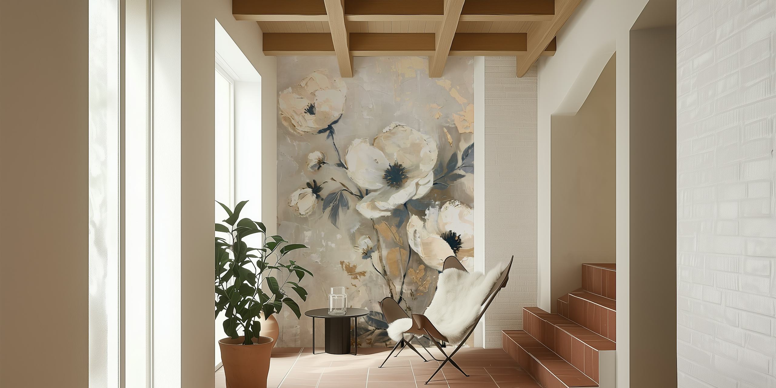 Elegant Bloom Art blomstertapet i et rum