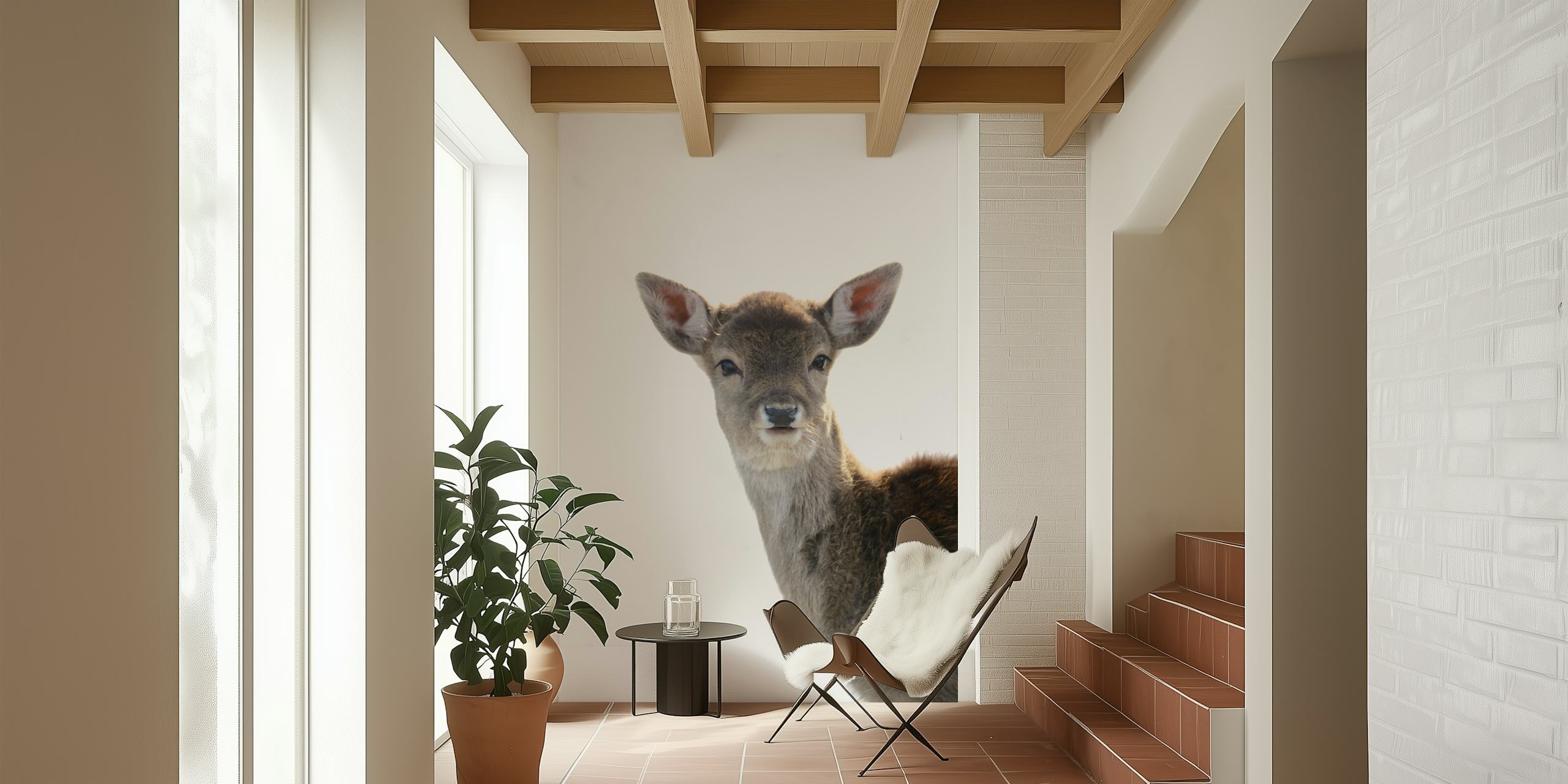 Tapeta Cute little Fawn v pokoji