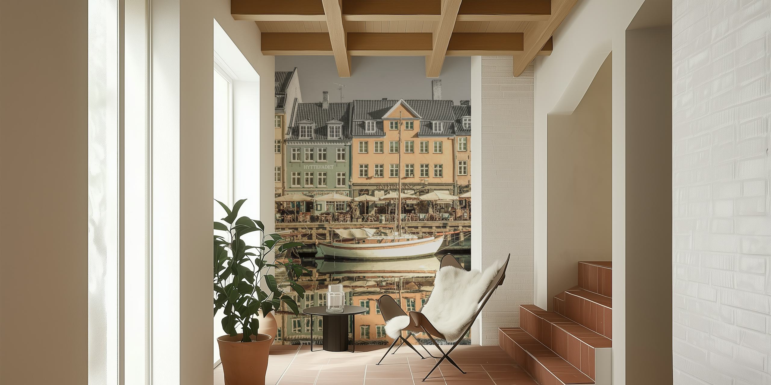 Copenhagen vintage wallpaper in a room