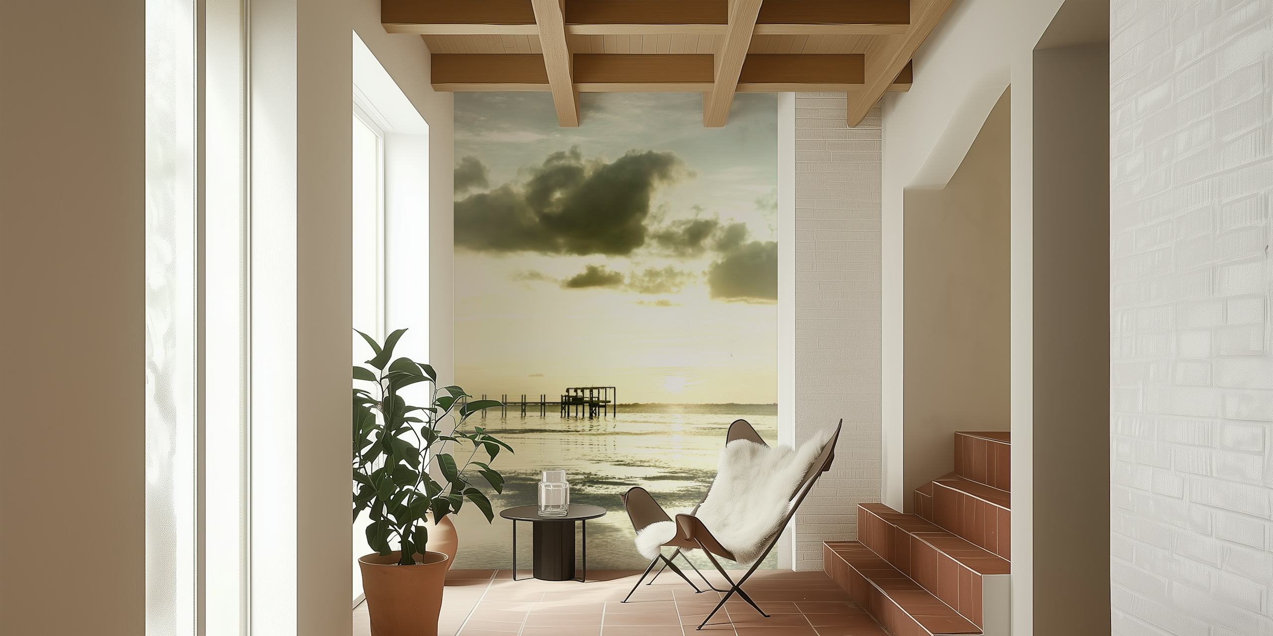 Bokeelia Sunset wallpaper in a room