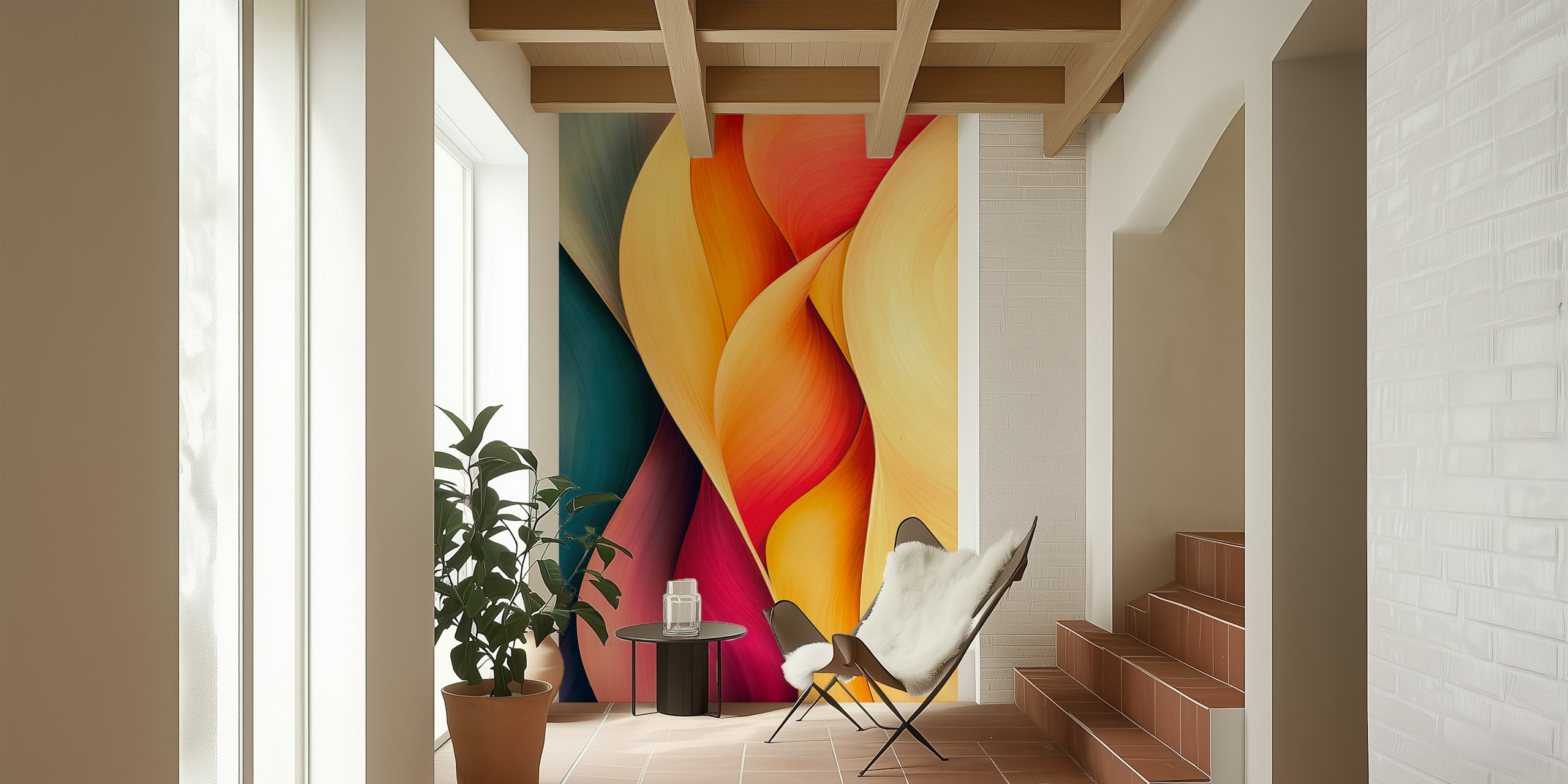 Tapeta Vibrant Wave Flow w pomieszczeniu