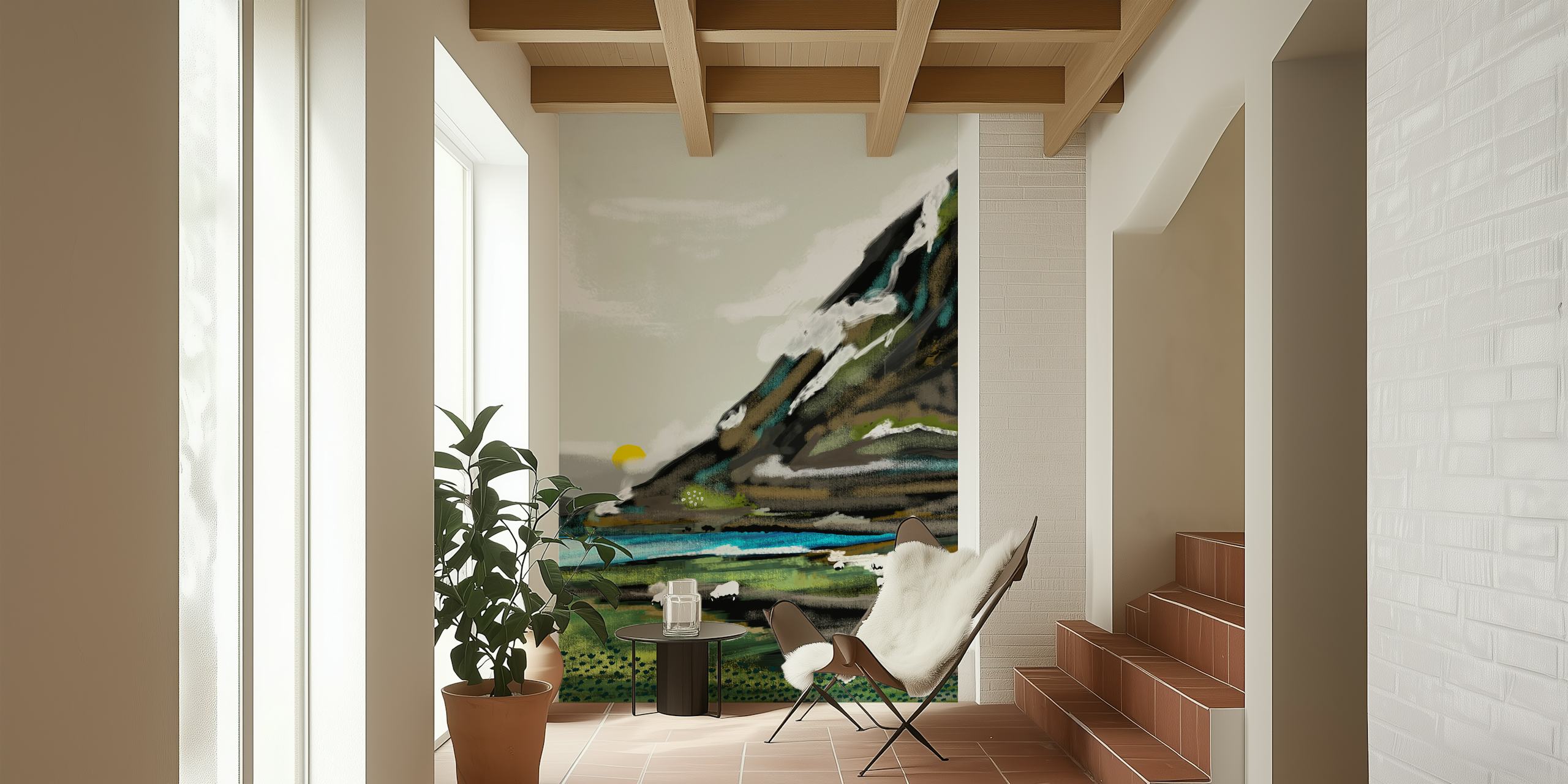 Design de papier peint Graze avec un paysage serein