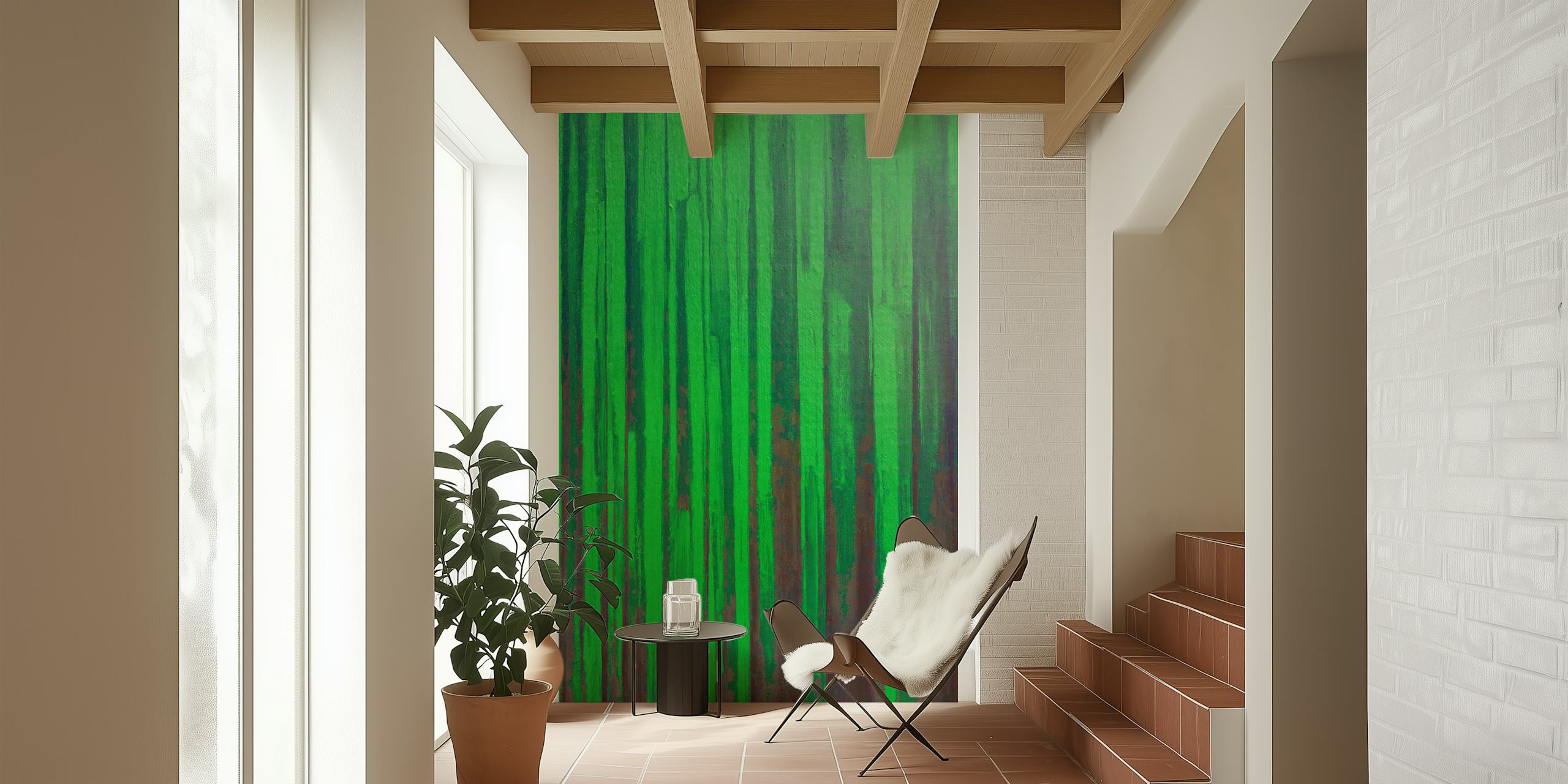 Design de papel de parede October Rust I em um quarto