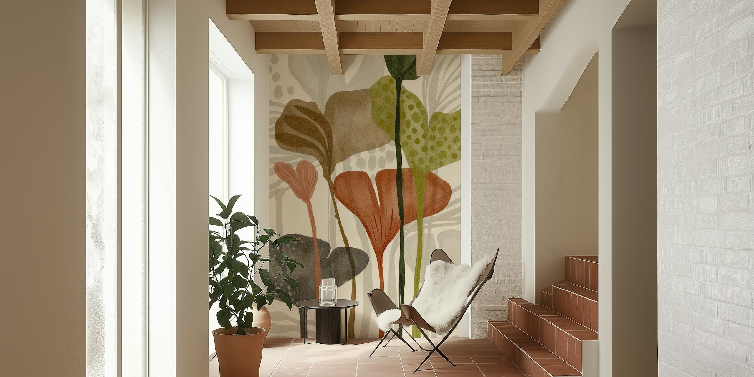 Earthy Botanical Harmony tapet i et rum