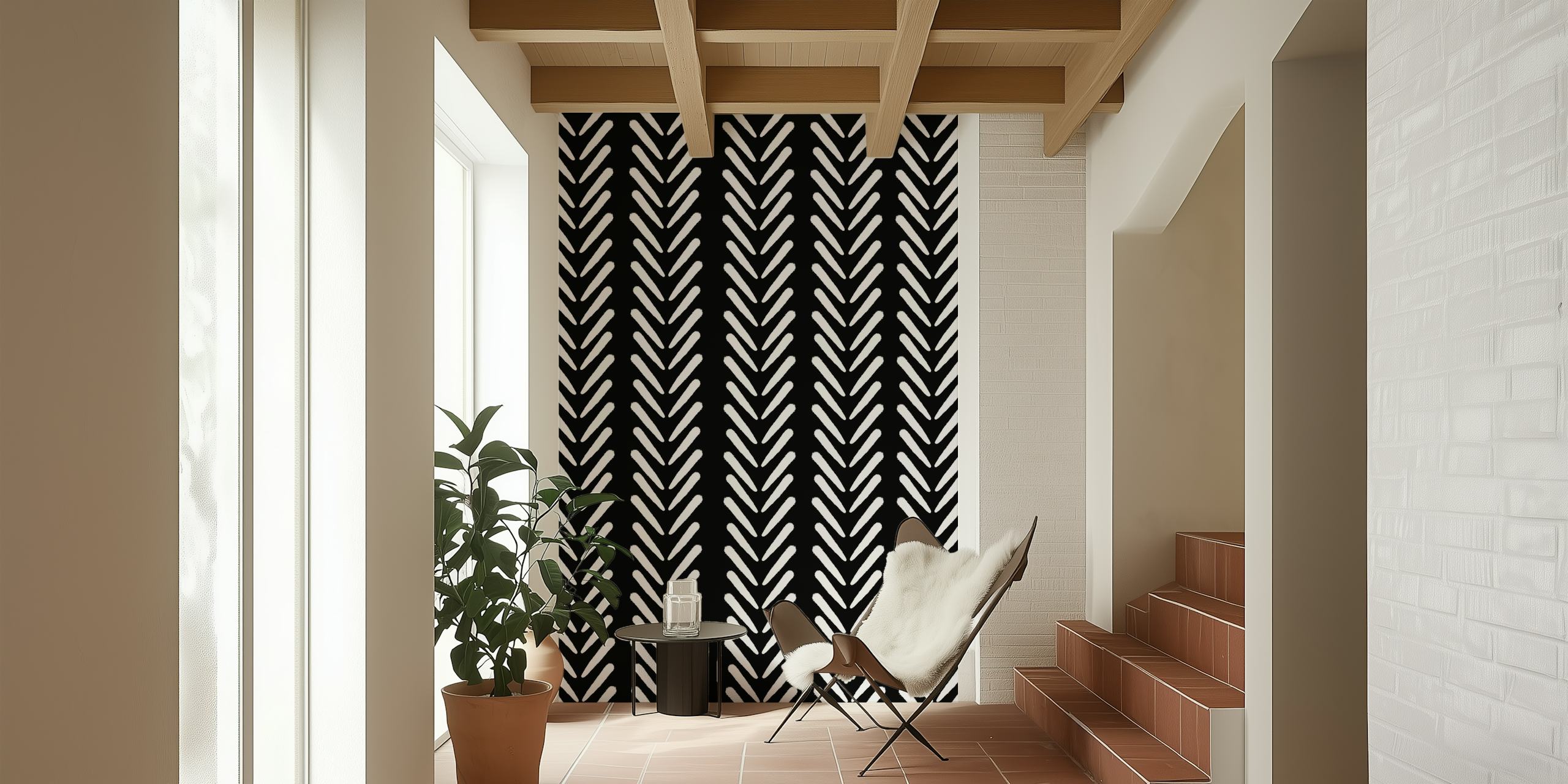 Mud Cloth Arrow Glam 2 tapetti huoneessa