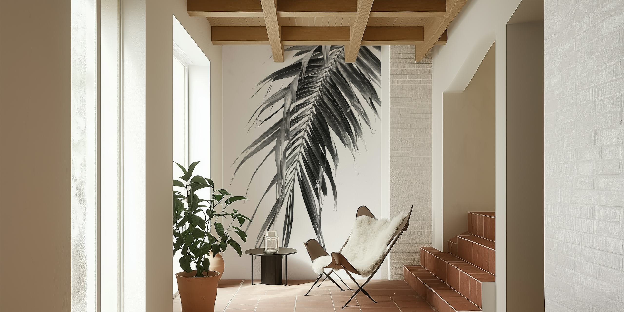 Palm Leaf Jungle tapet med nyanser av grönt och intrikata bladdesigner