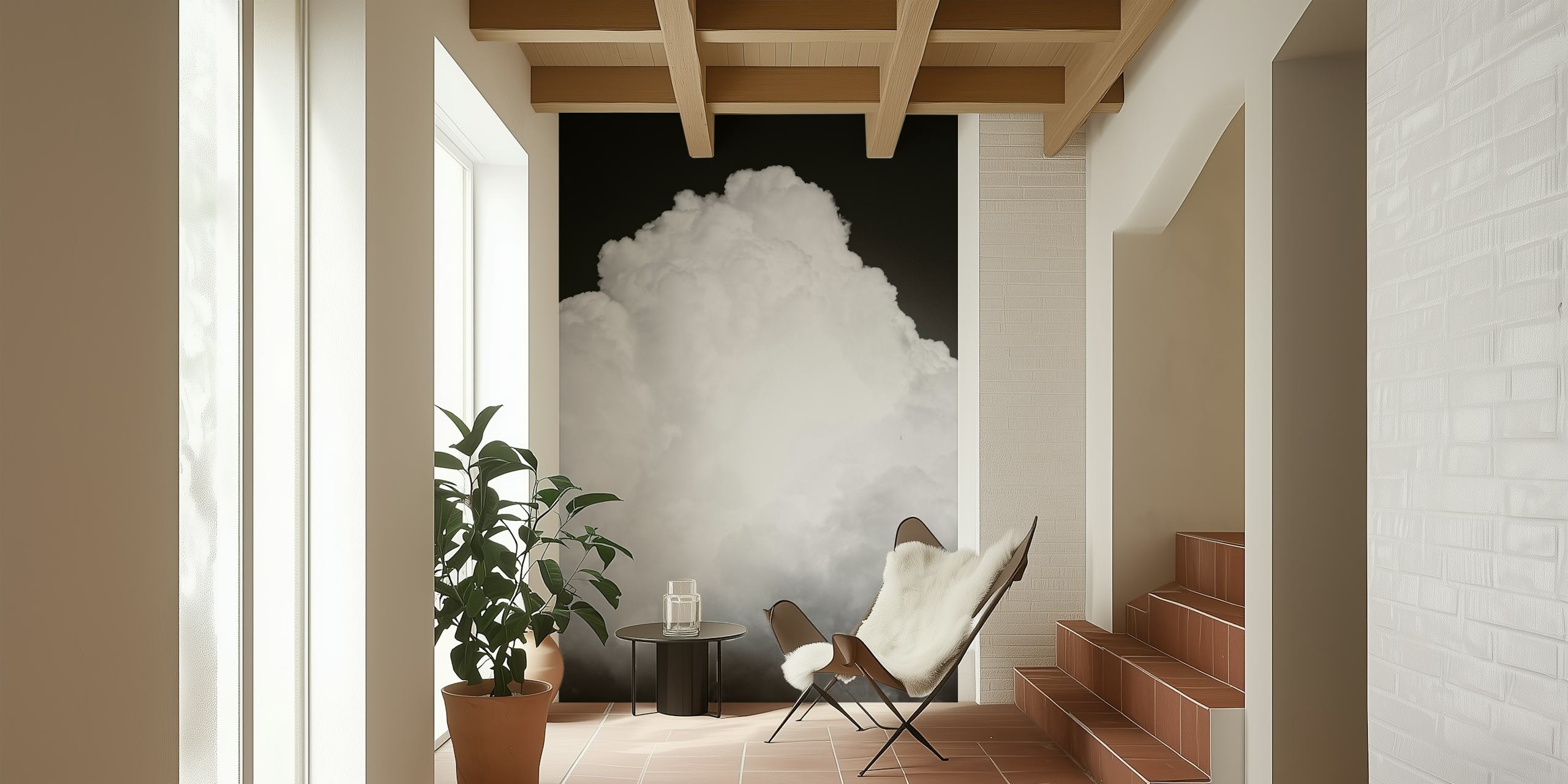 Black Clouds III wallpaper in a room setting