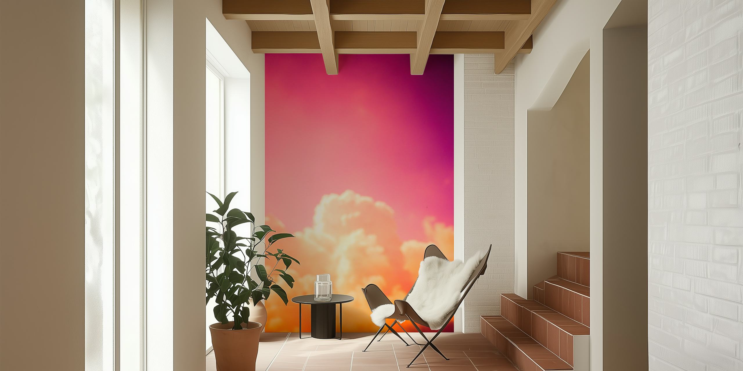 Colorful clouds in shades of purple and orange wallpaper
