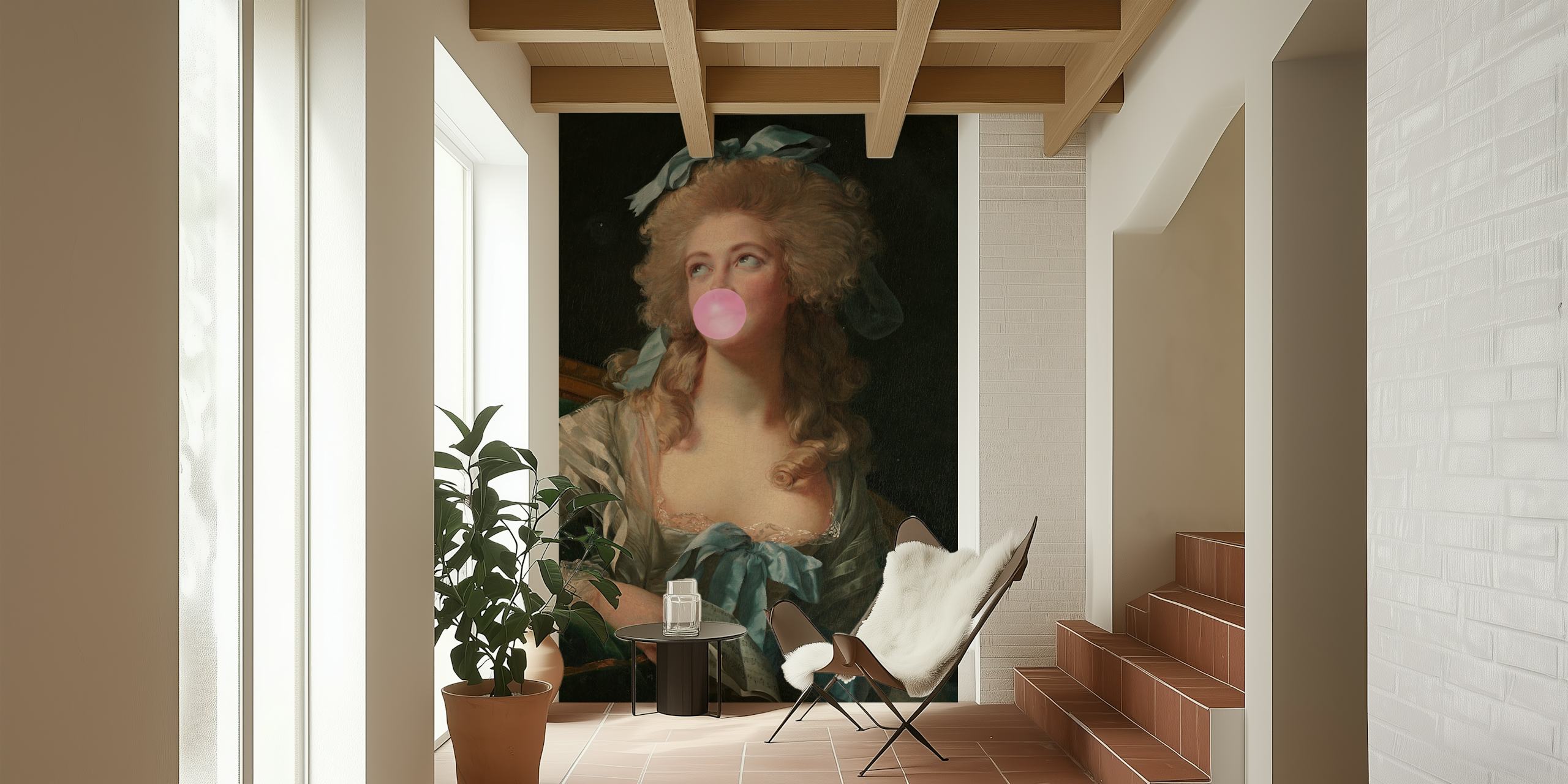 Tapeta Madame Bubble Gum v stylovém pokoji