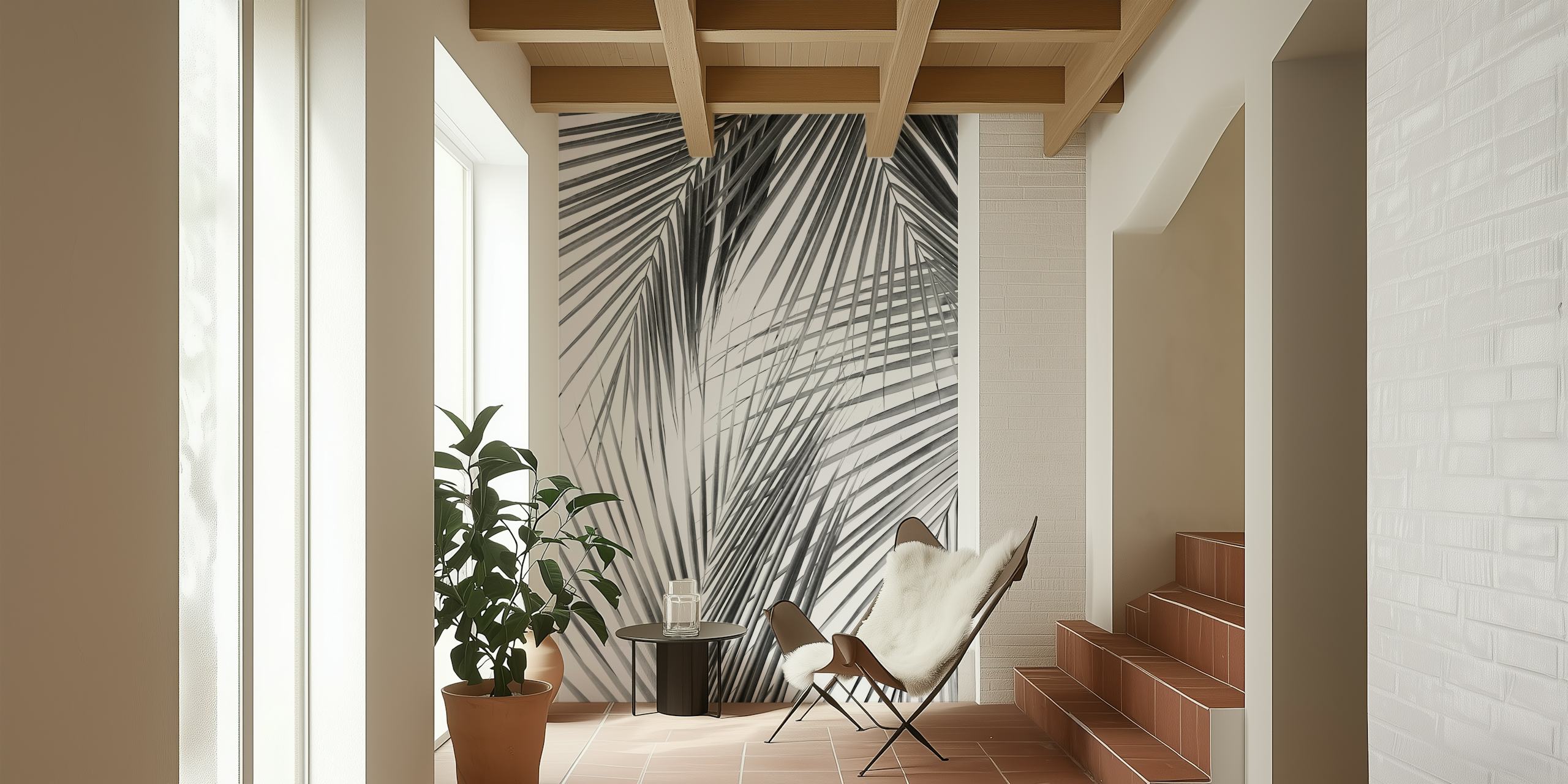 Palm Leaves Jungle Dream 2 in una stanza elegante