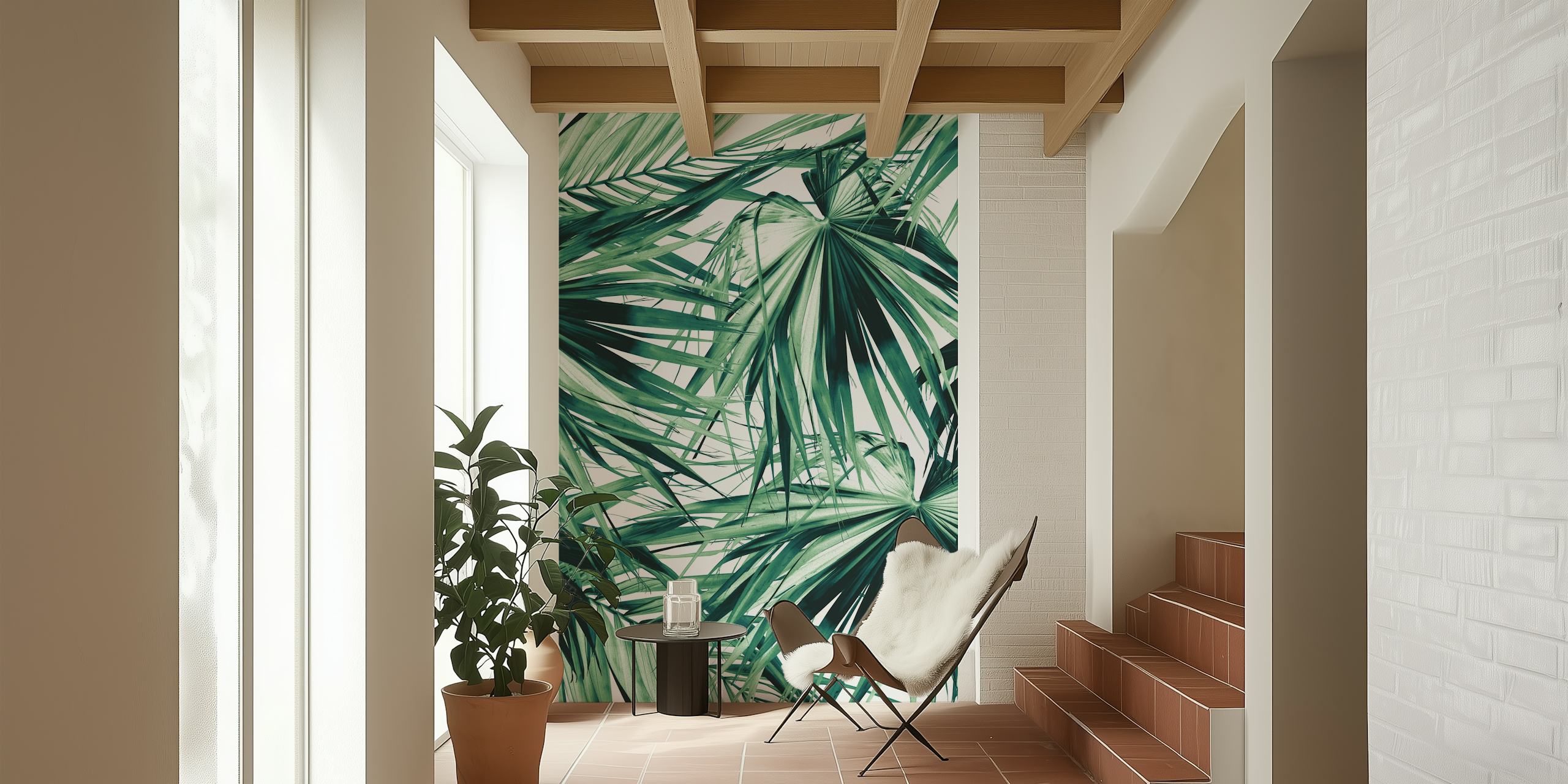 Fan Palm Jungle Dream 2 tapet i et rum