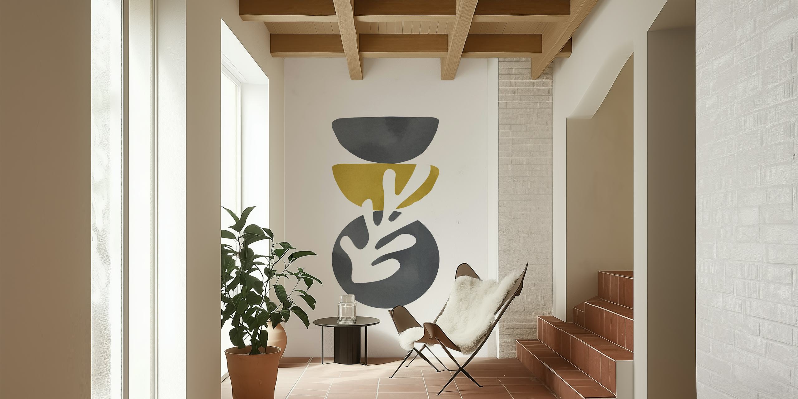 Yellow Matisse wallpaper design in a room