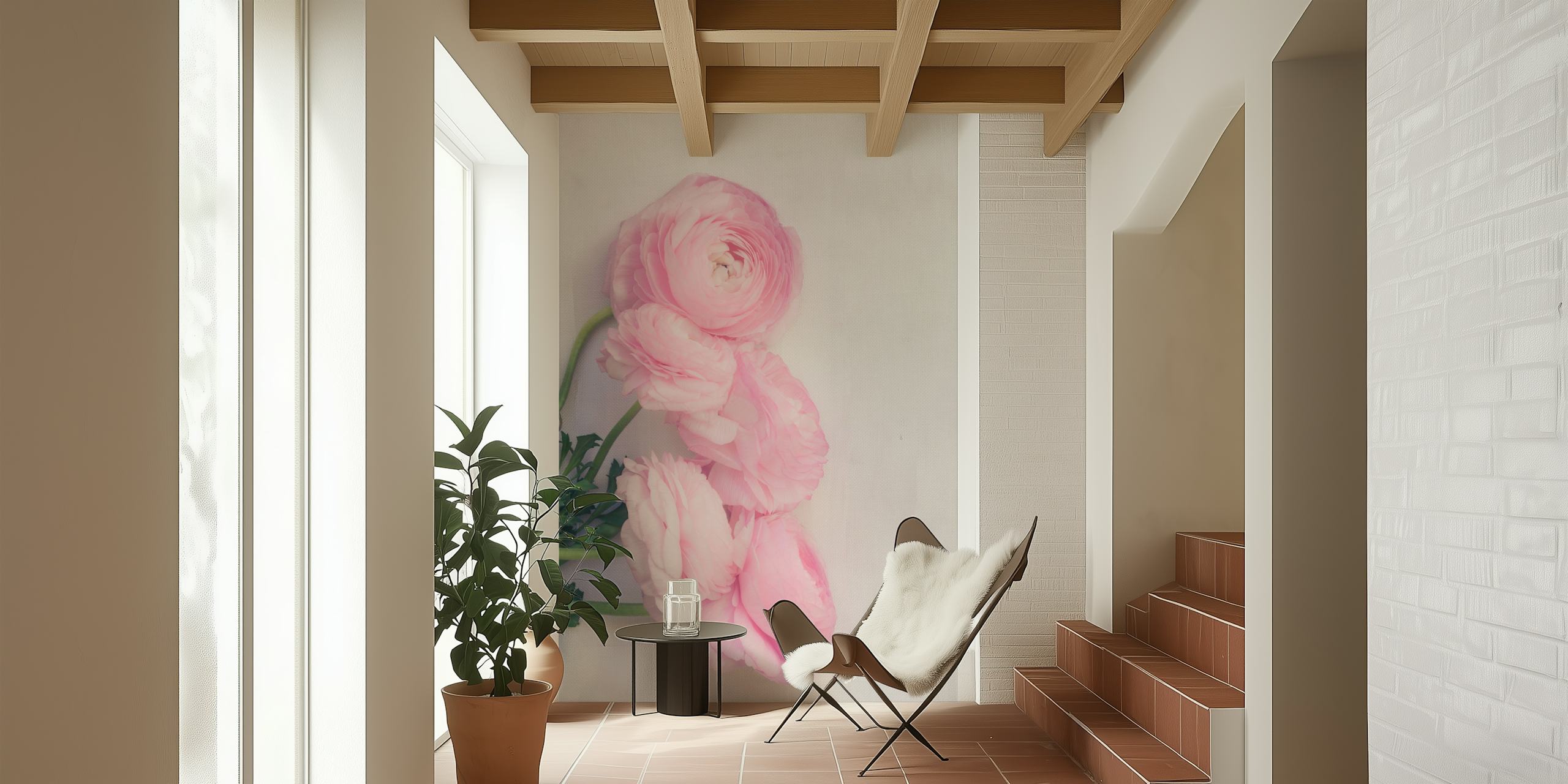 Papel pintado Pink Peonies en una habitación