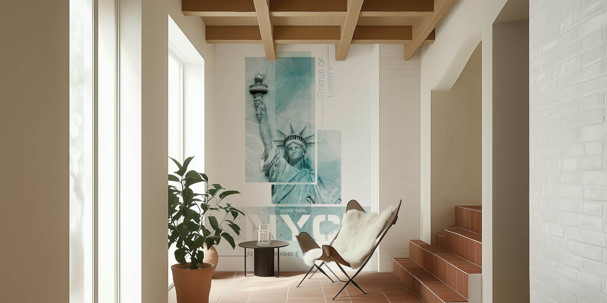 NYC Statue of Liberty tapetti huoneessa