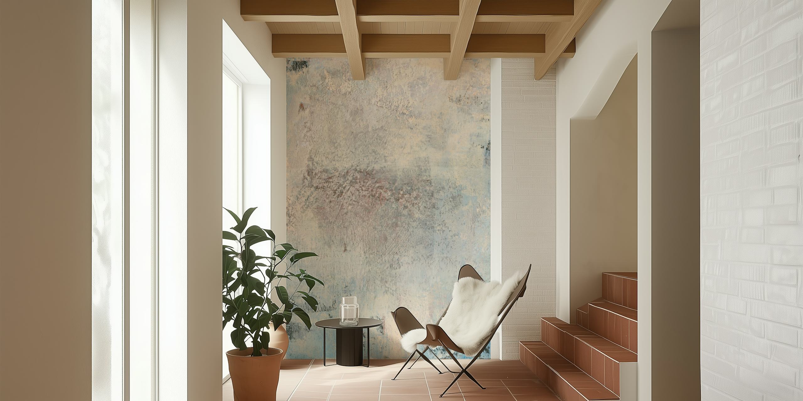 Pastel and textured tapet i et rum