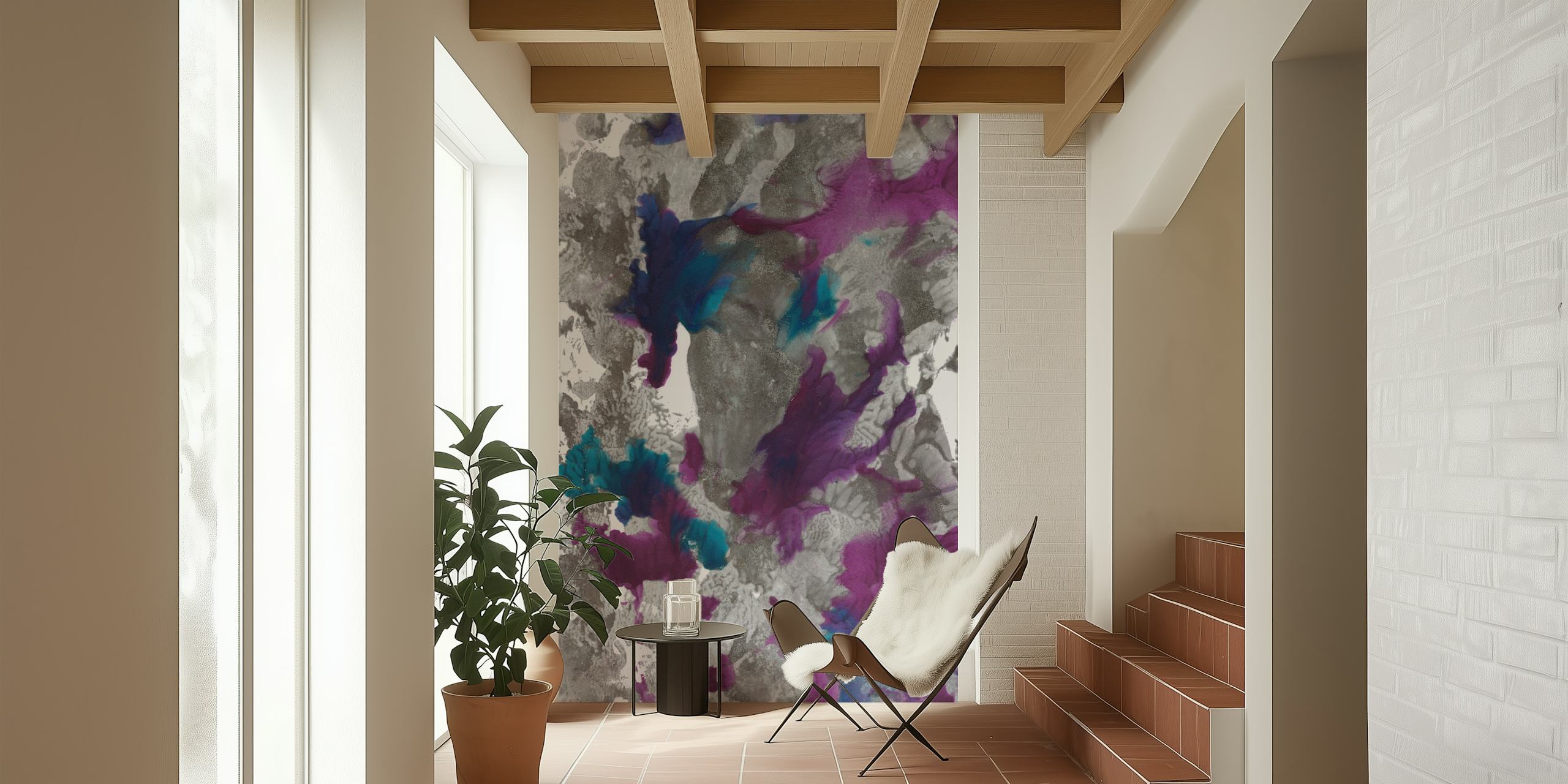 Carta da parati Underwater Ink Marble Dream in una stanza