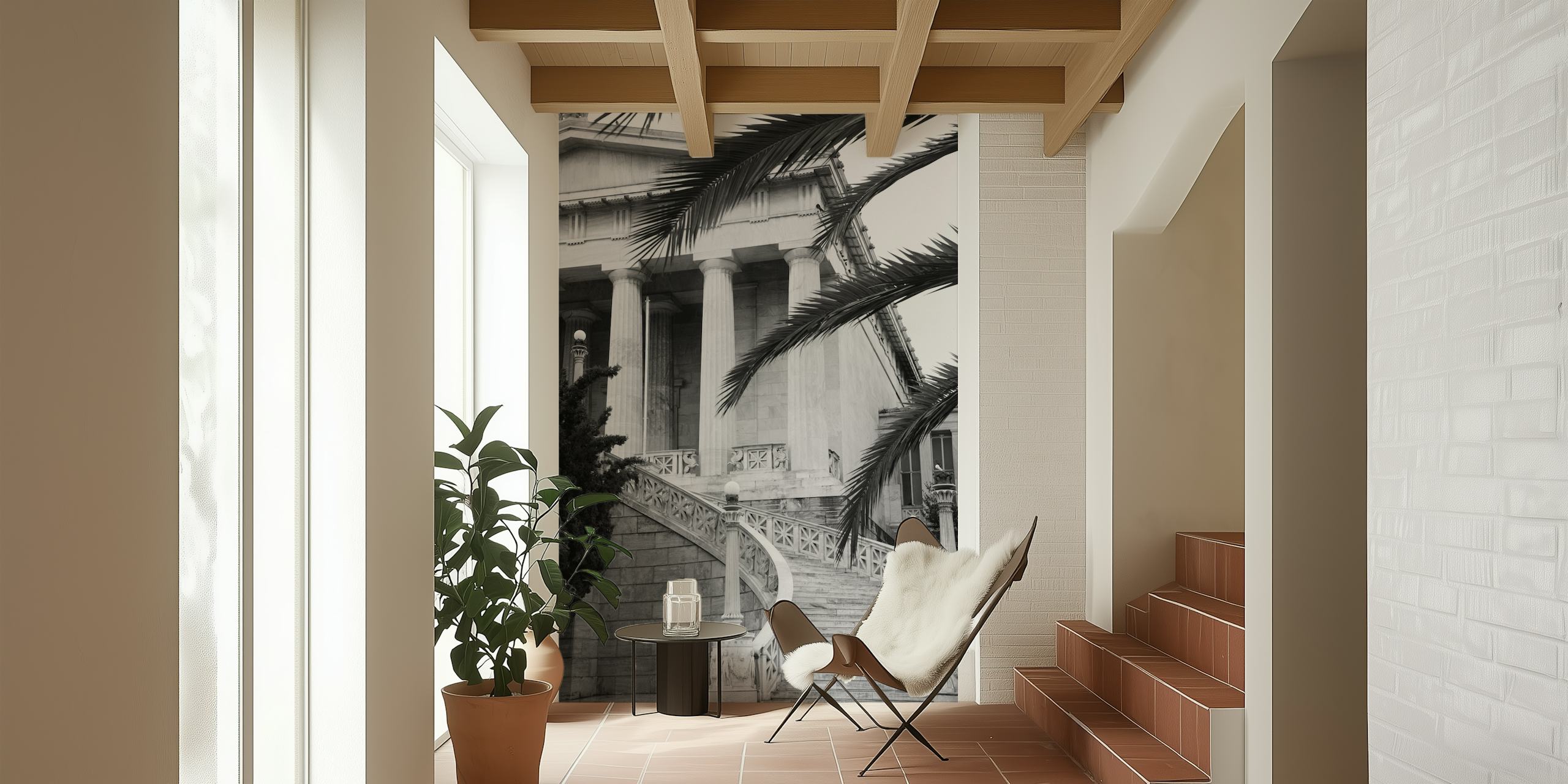 Marble stairs wallpaper in a beautiful setting