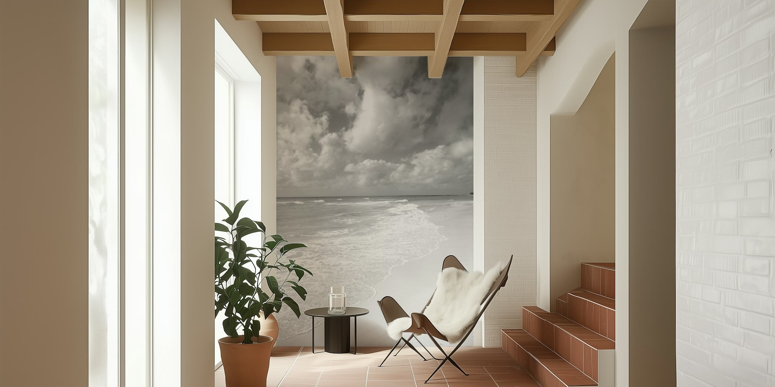 Caribbean Ocean Tranquility wallpaper in a room
