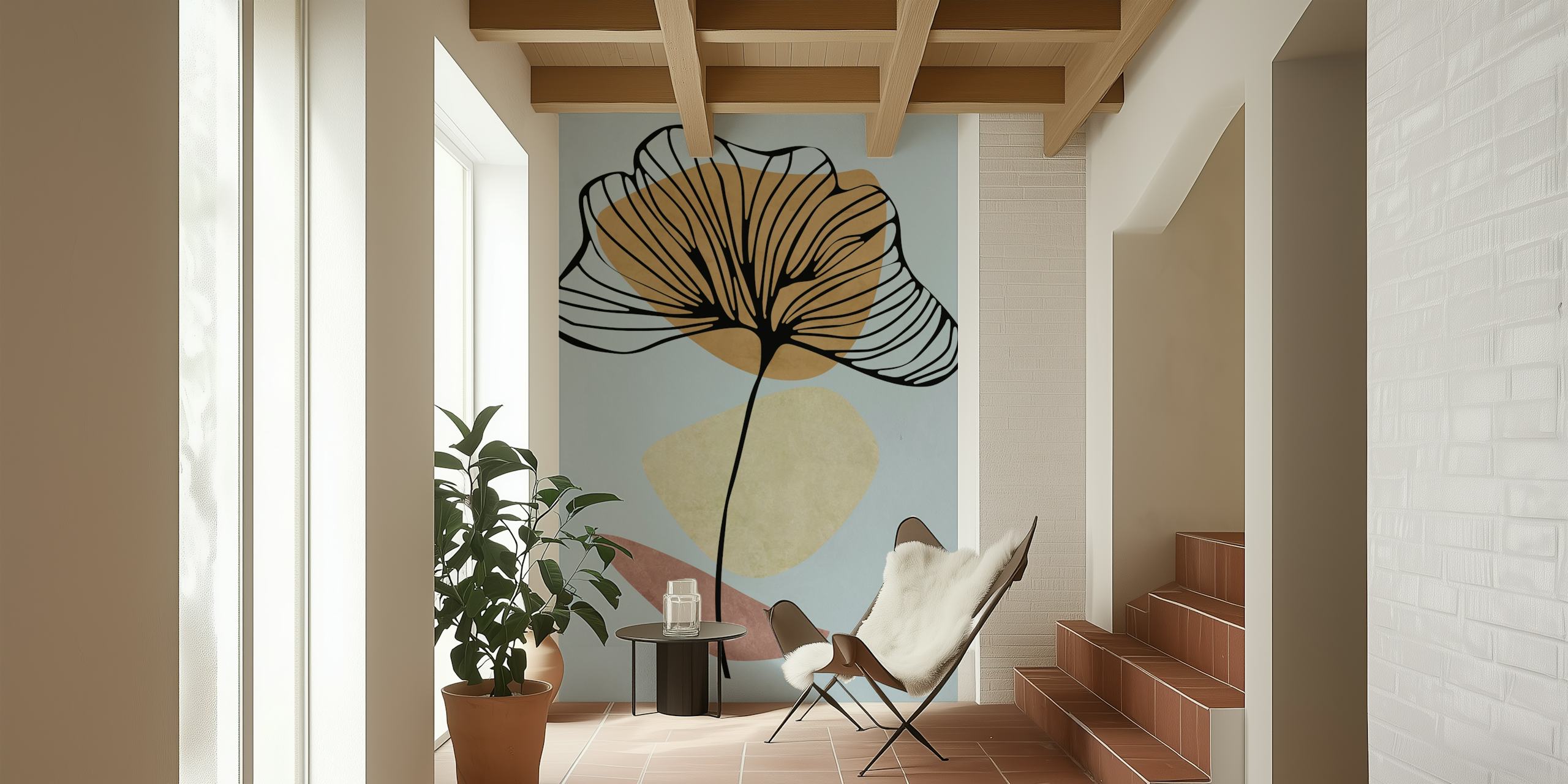 Dizajn zidne tapete Minimalist Garden u sobi