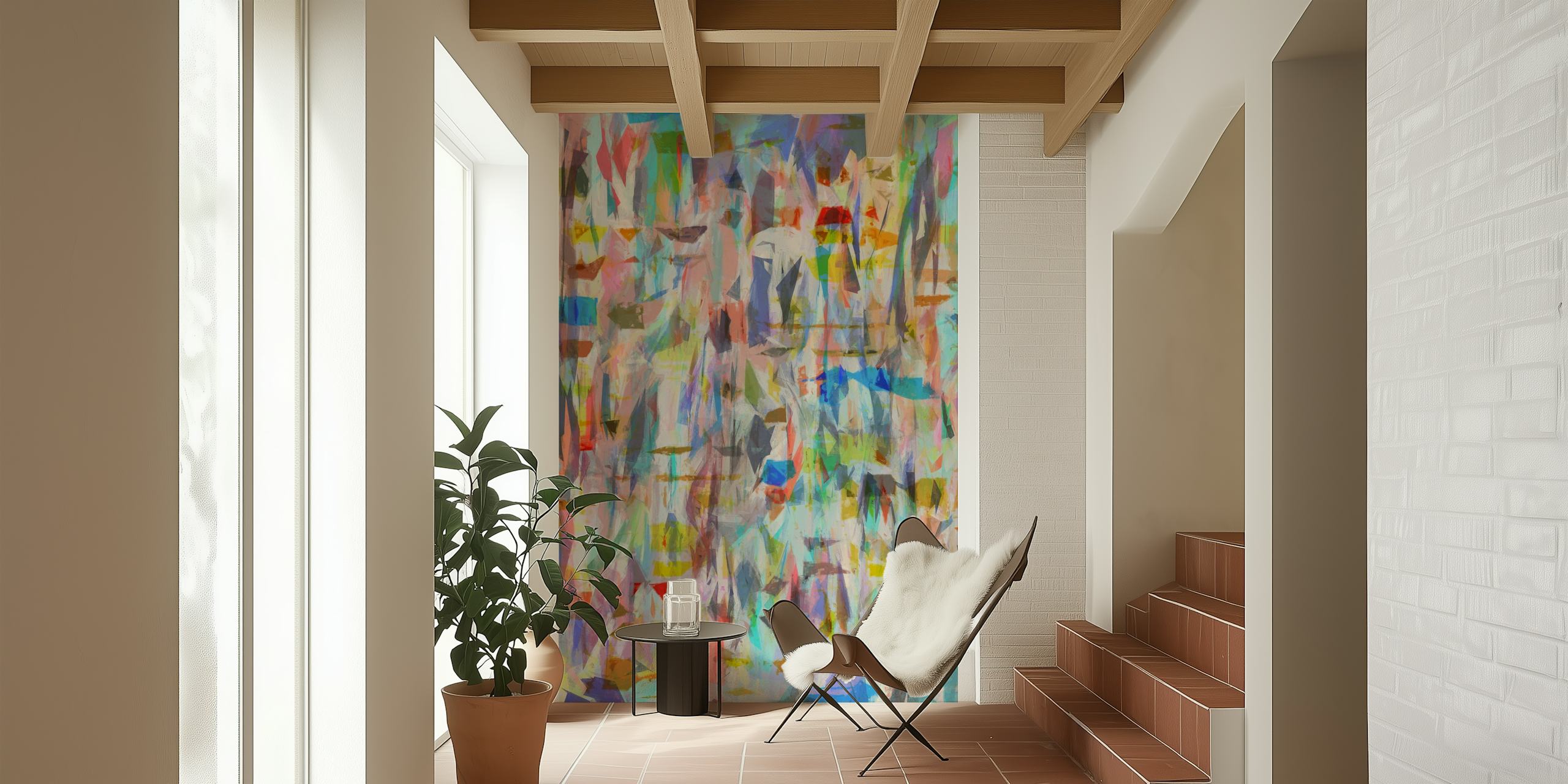 Colorful abstract pattern wallpaper featuring vibrant hues and shapes
