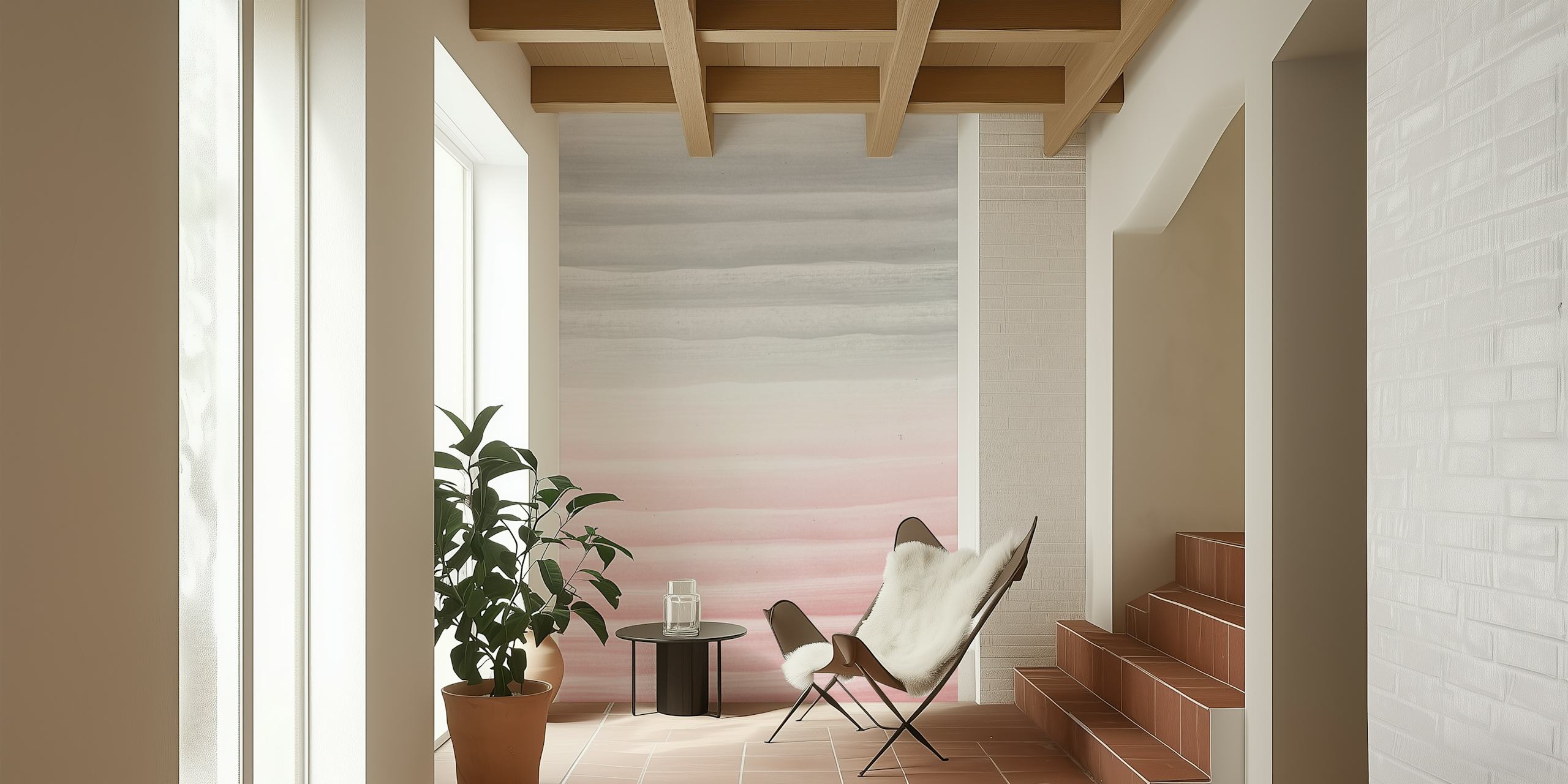 Carta da parati Blush Watercolor Abstract nella stanza