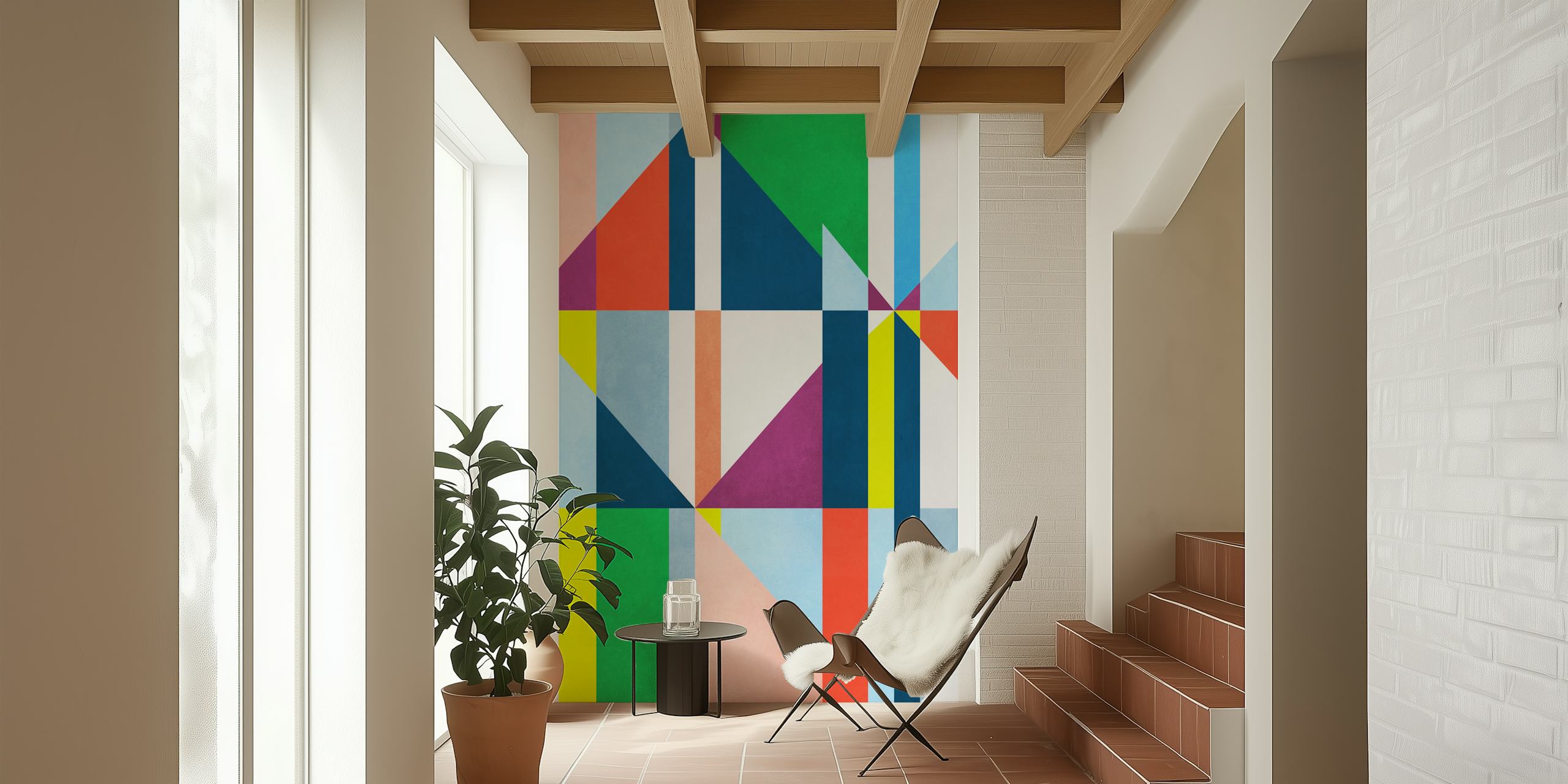 Geometric Concept 31 papel pintado en una habitación moderna