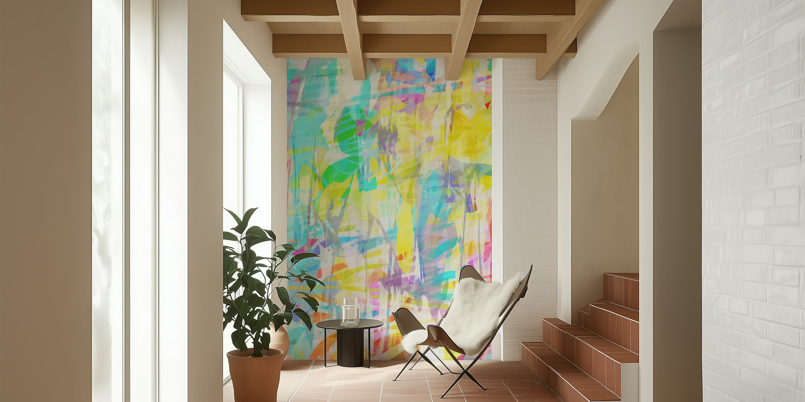 Joy Joy 1 värikäs tapetti huoneessa