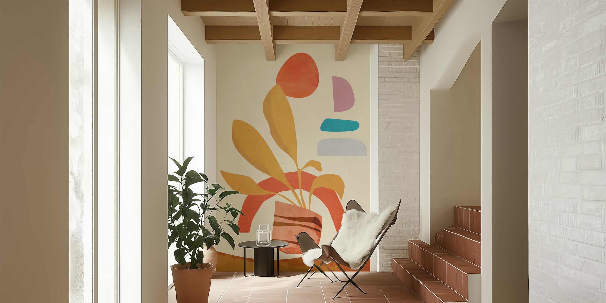 Enchanted Garden wallpaper in a cozy room