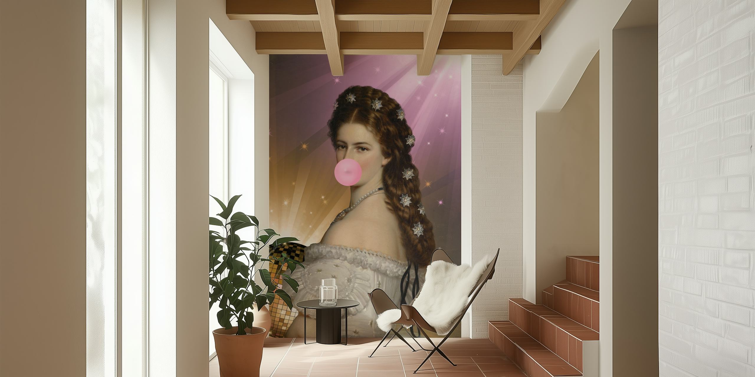 Tapeta Disco Empress Sisi vystavená v pokoji