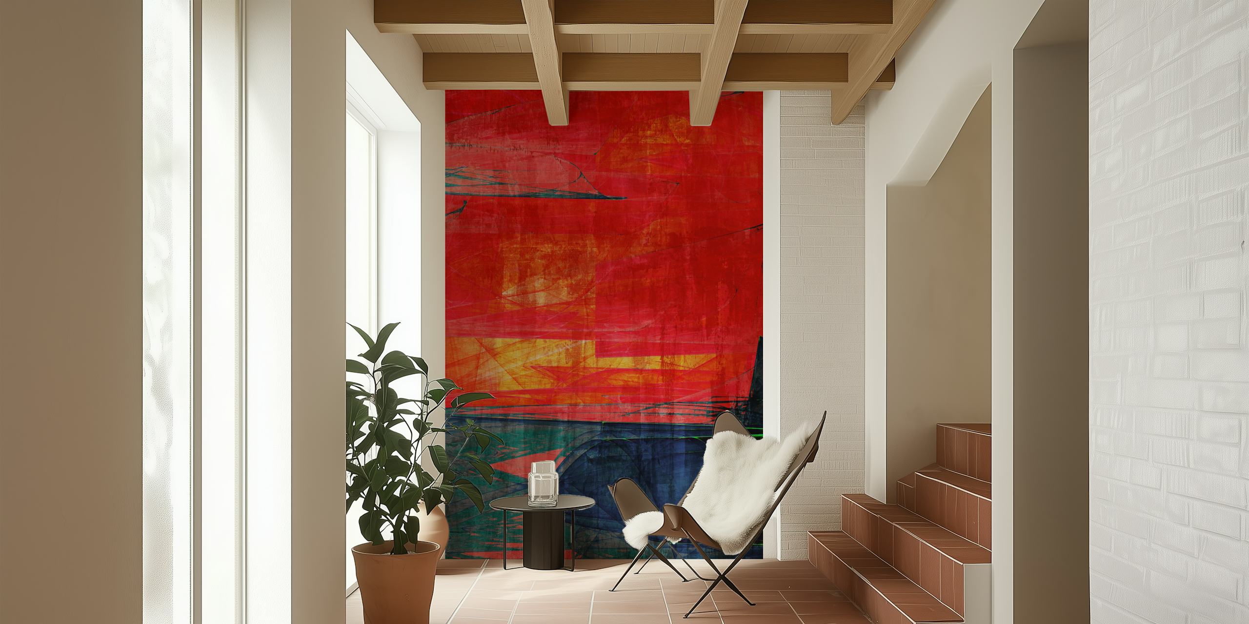 Red Twilight wallpaper displayed in a room