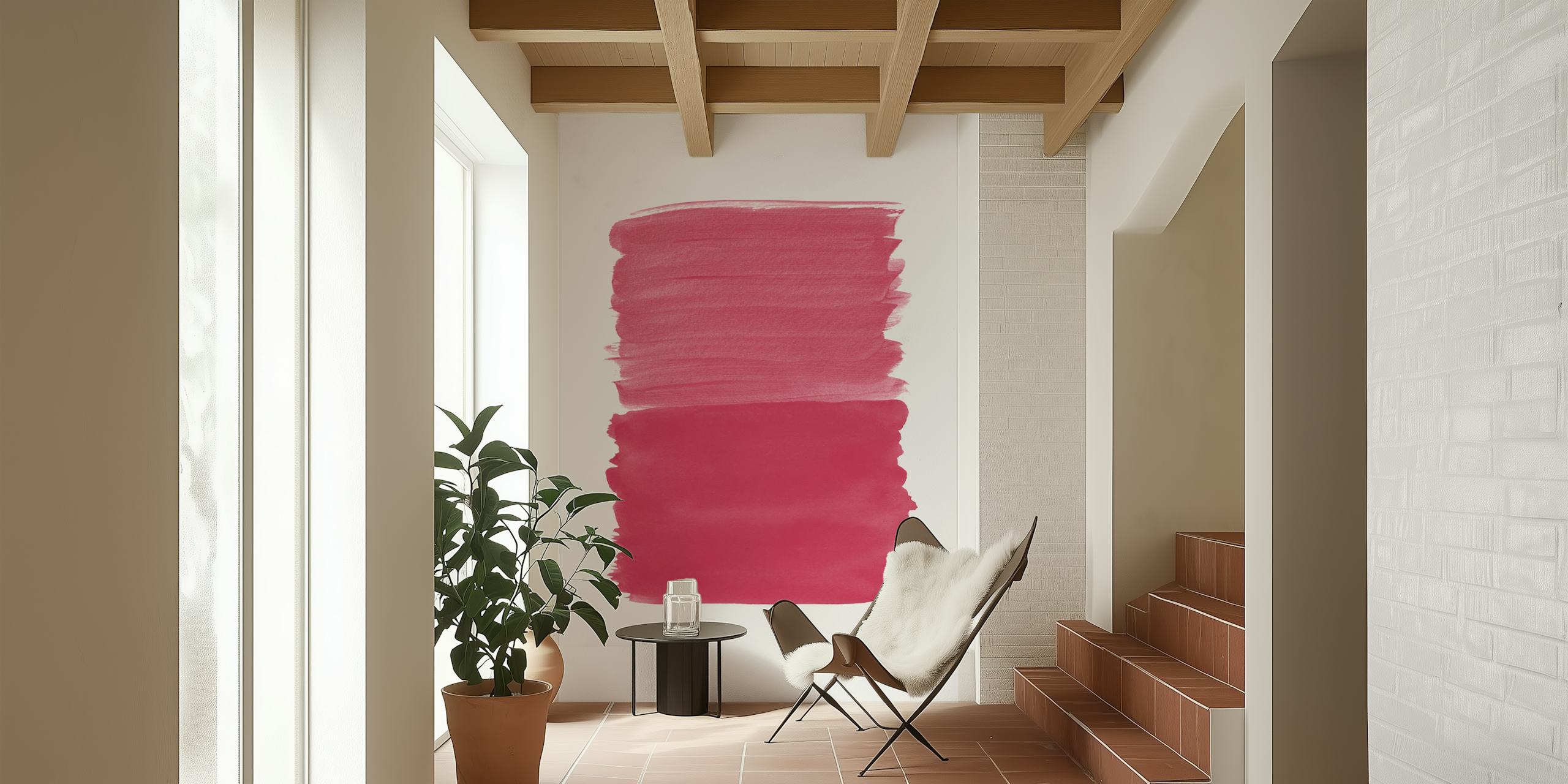 Magenta brush stroke pattern in abstract style wallpaper