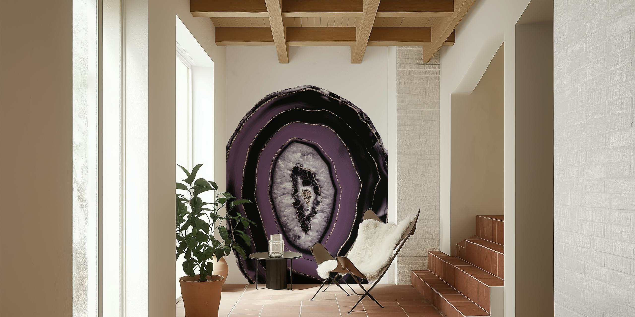 Tapeta Purple Plum Black Agate v místnosti