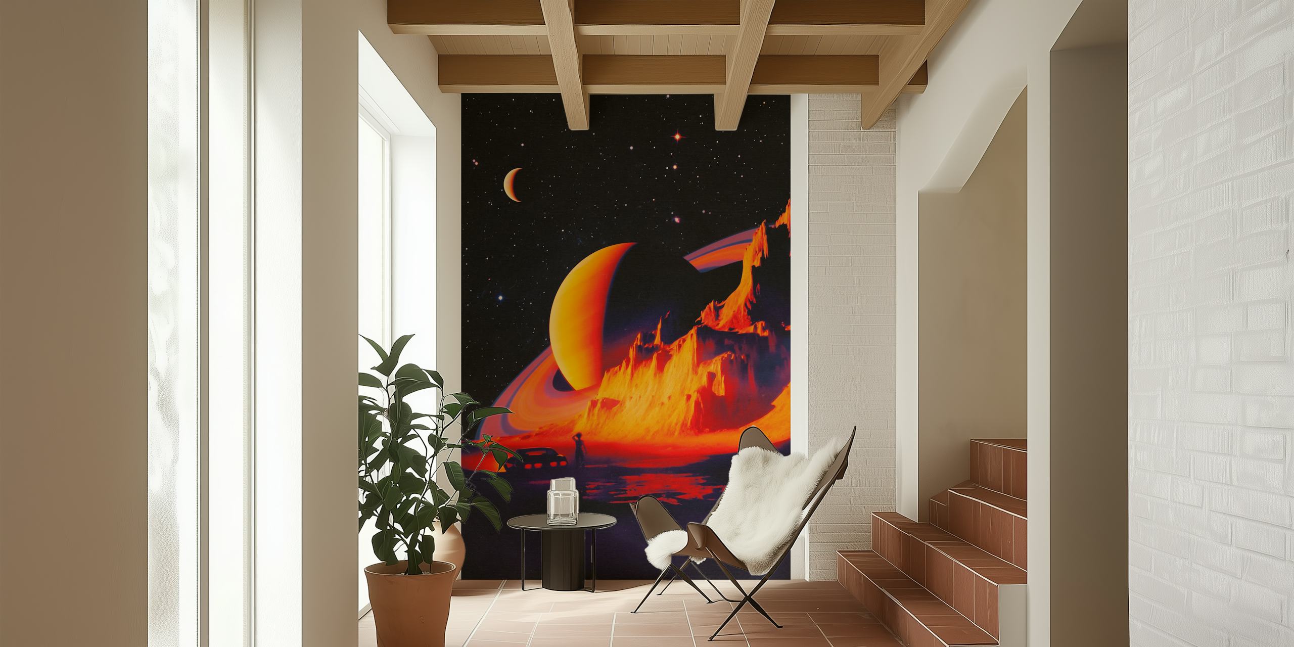 Strange Landscape wallpaper in a room