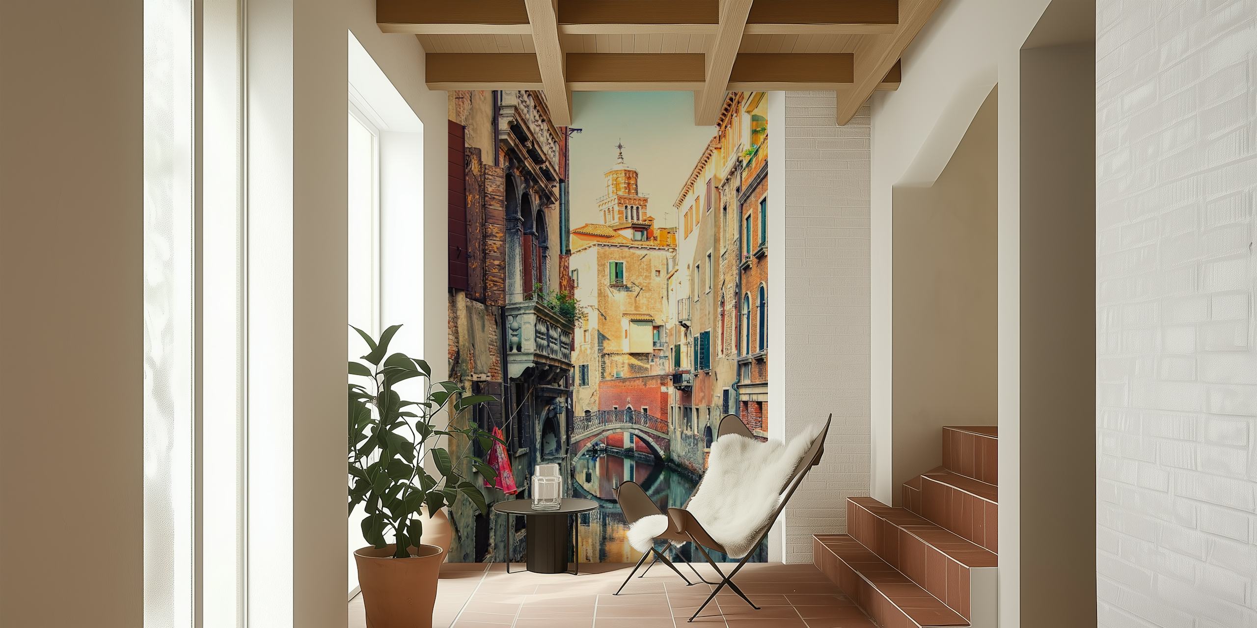 Canal In Venice tapetdesign i et rum