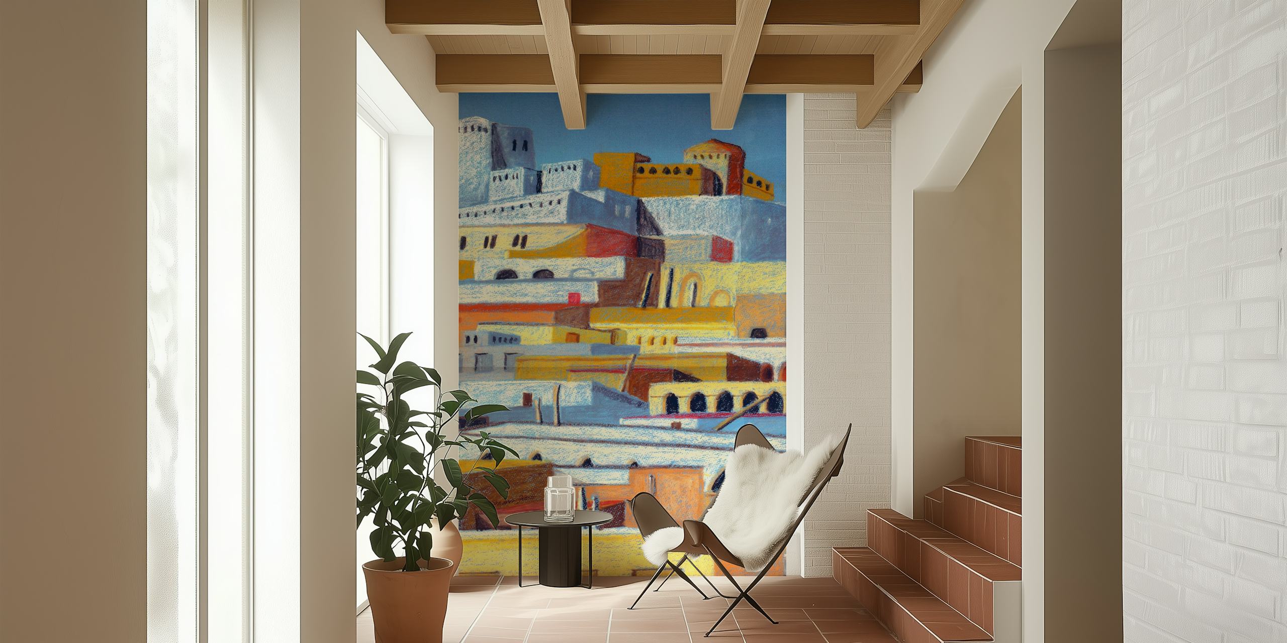 Tapeta Mediterranean city v moderní místnosti