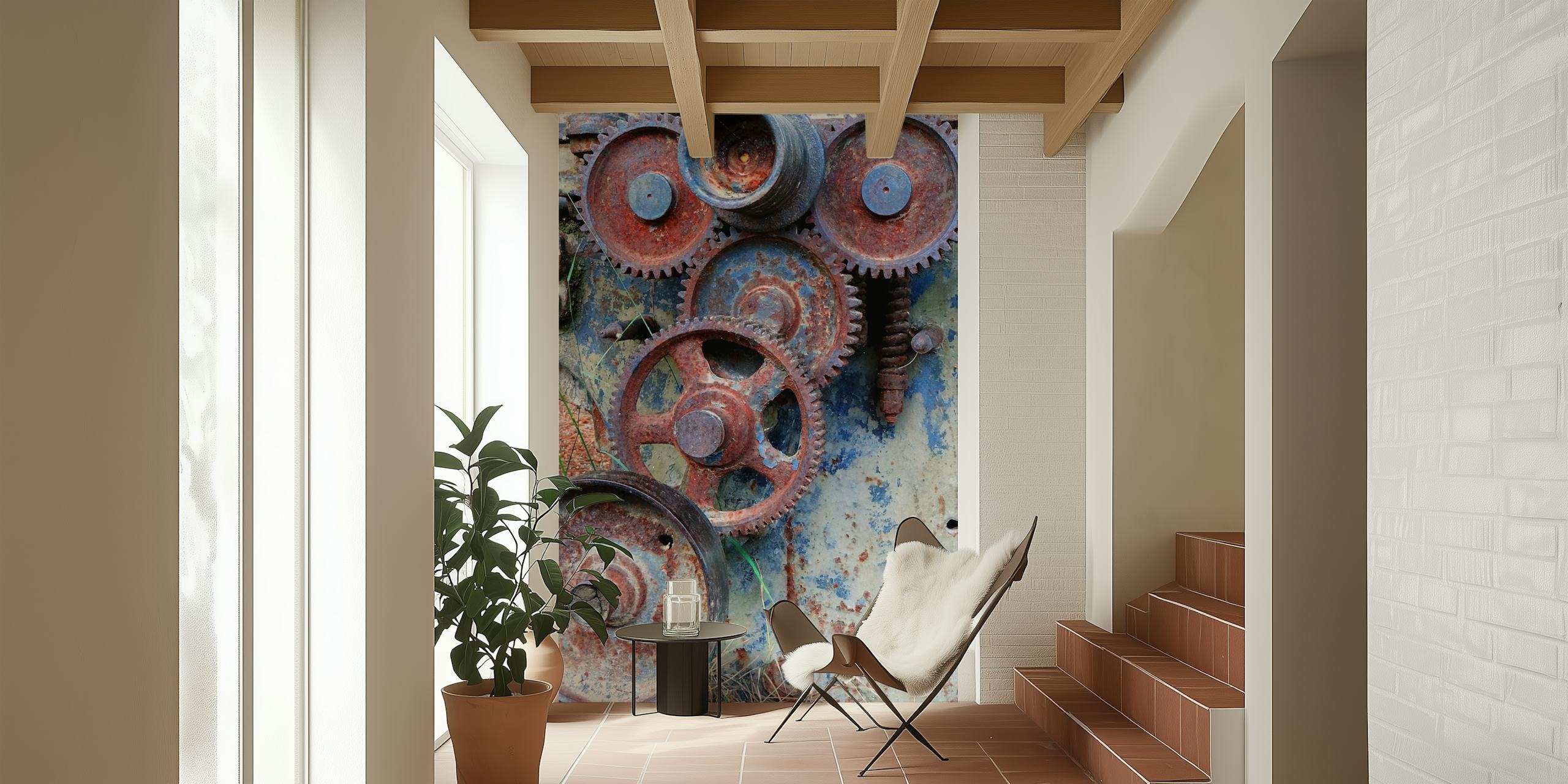 Industrial Gears Tapete in einem Raum