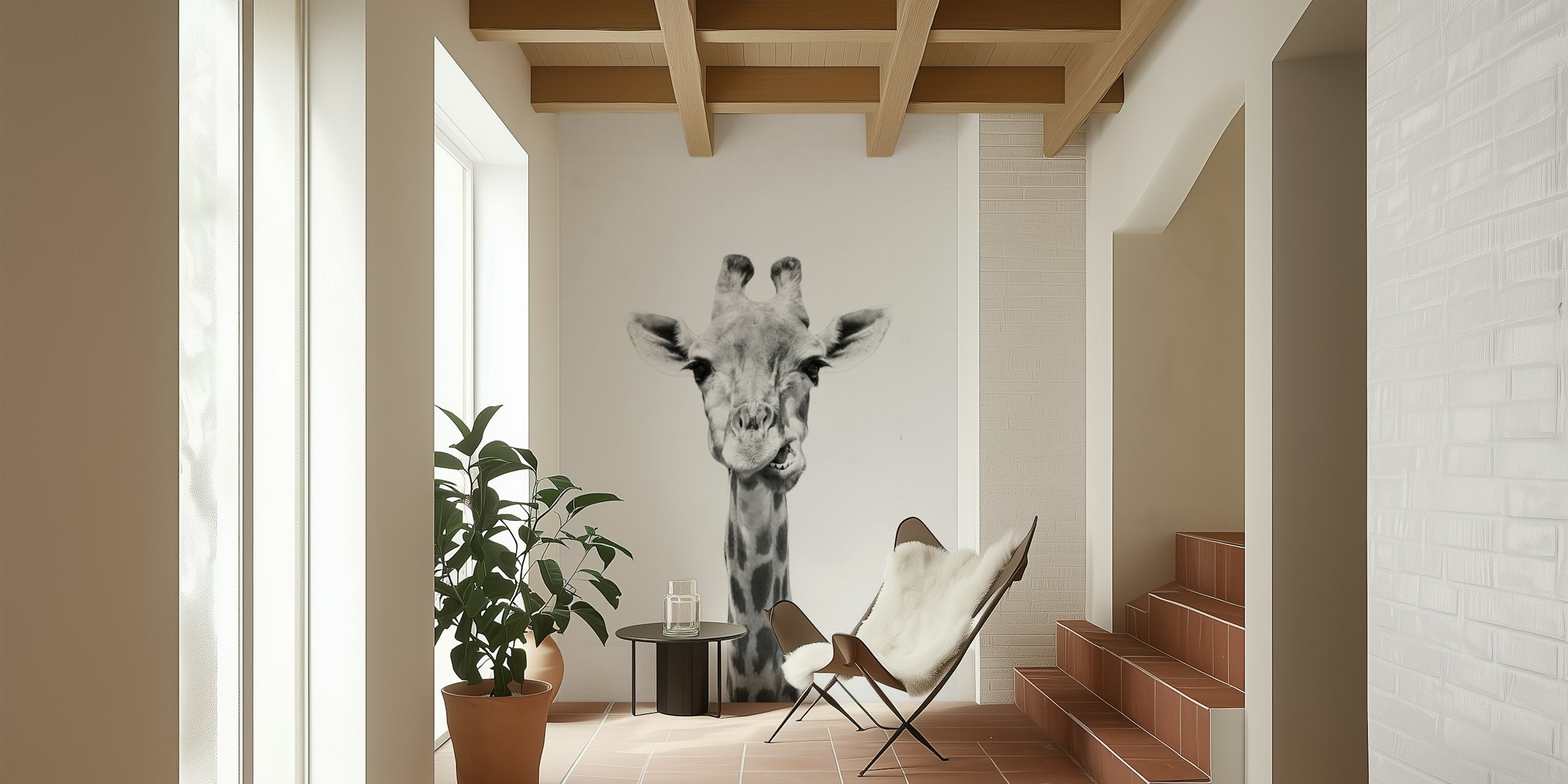 Giraffe Grin wallpaper in a room