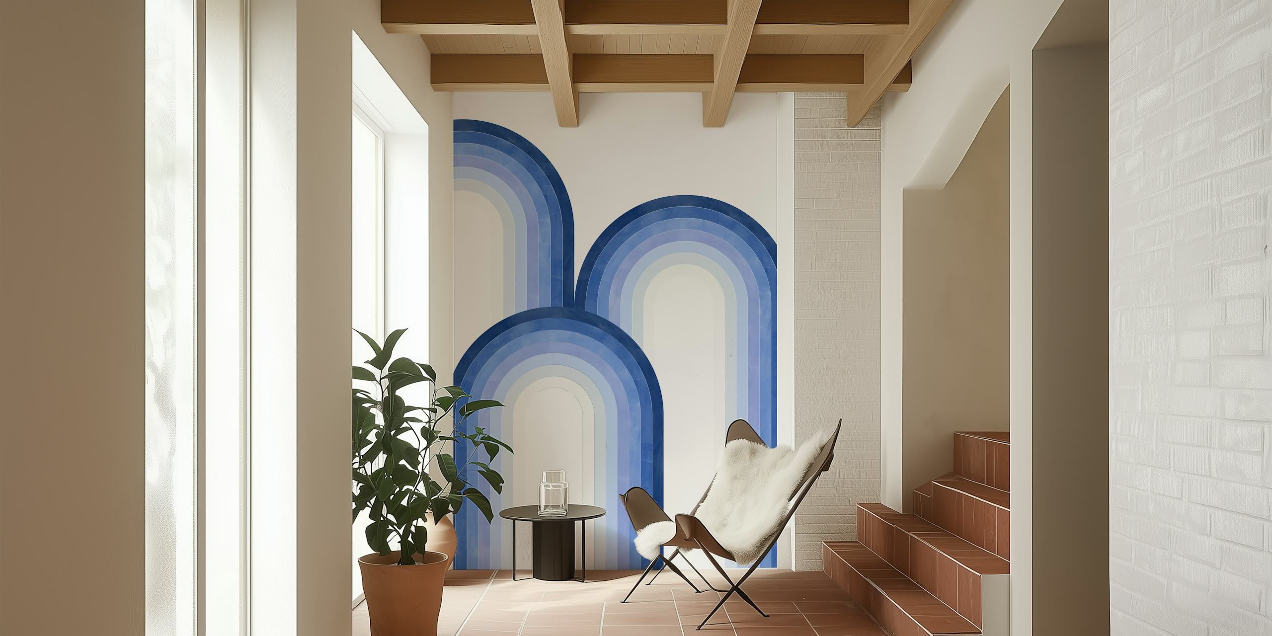 Indigo arches gradient wall mural