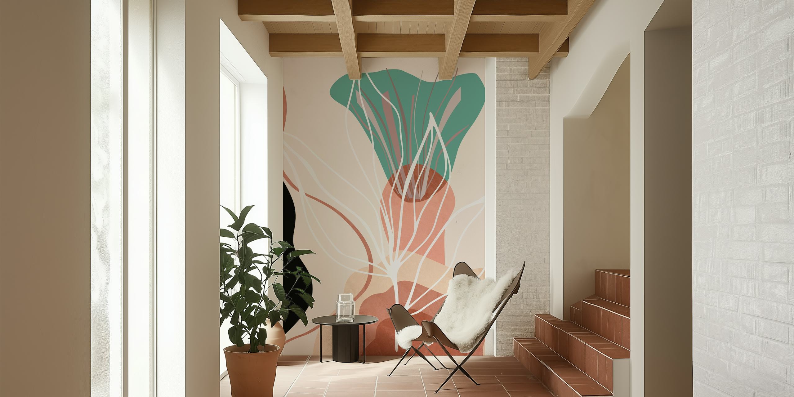 Organic Garden 3 wallpaper design in a room