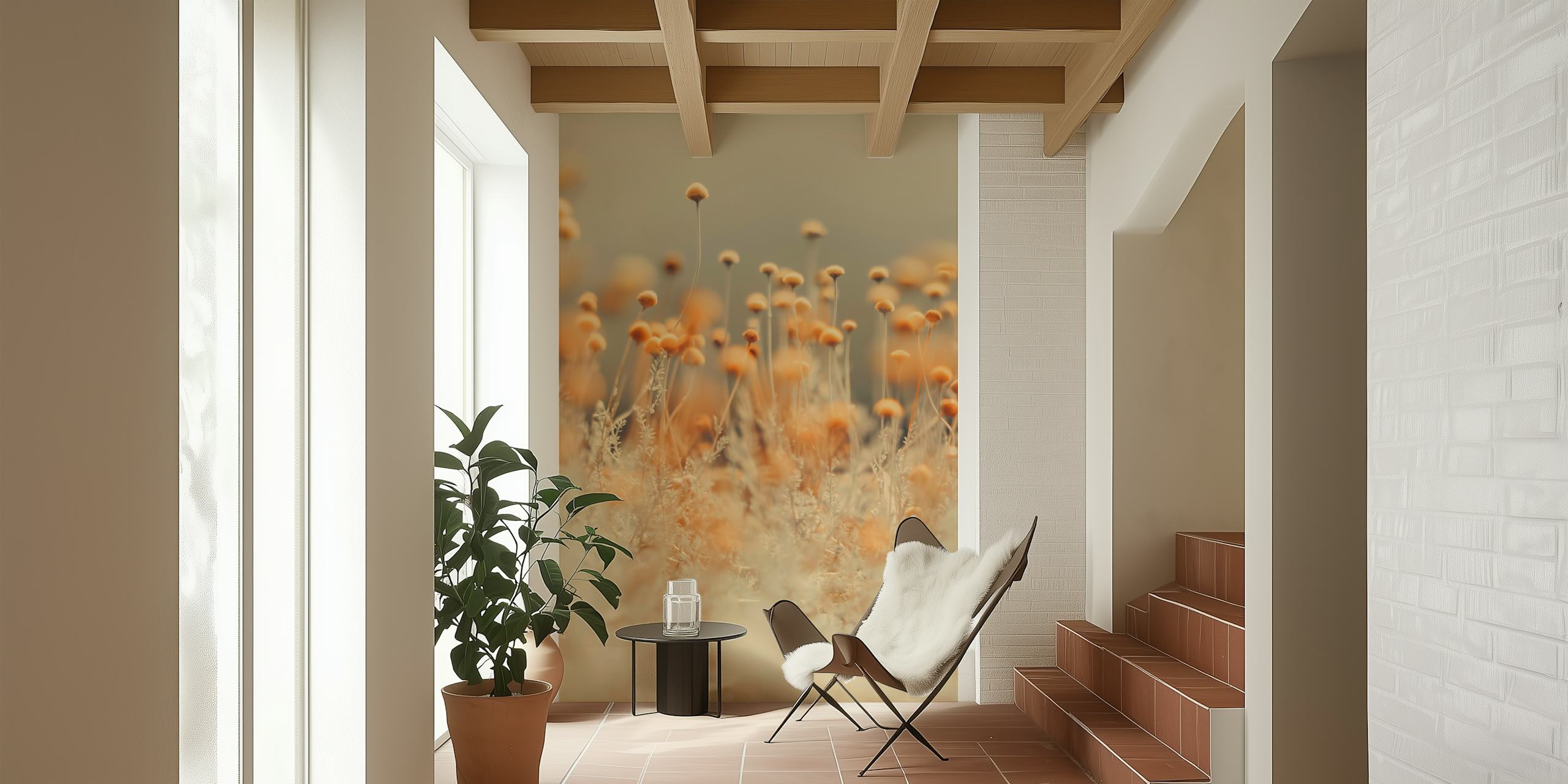 Κίτρινη Yellow Wildflowers ταπετσοποίηση σε ένα δωμάτιο